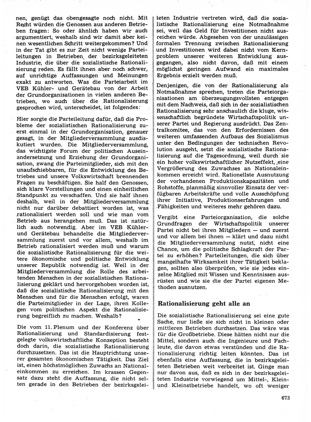 Neuer Weg (NW), Organ des Zentralkomitees (ZK) der SED (Sozialistische Einheitspartei Deutschlands) für Fragen des Parteilebens, 21. Jahrgang [Deutsche Demokratische Republik (DDR)] 1966, Seite 673 (NW ZK SED DDR 1966, S. 673)