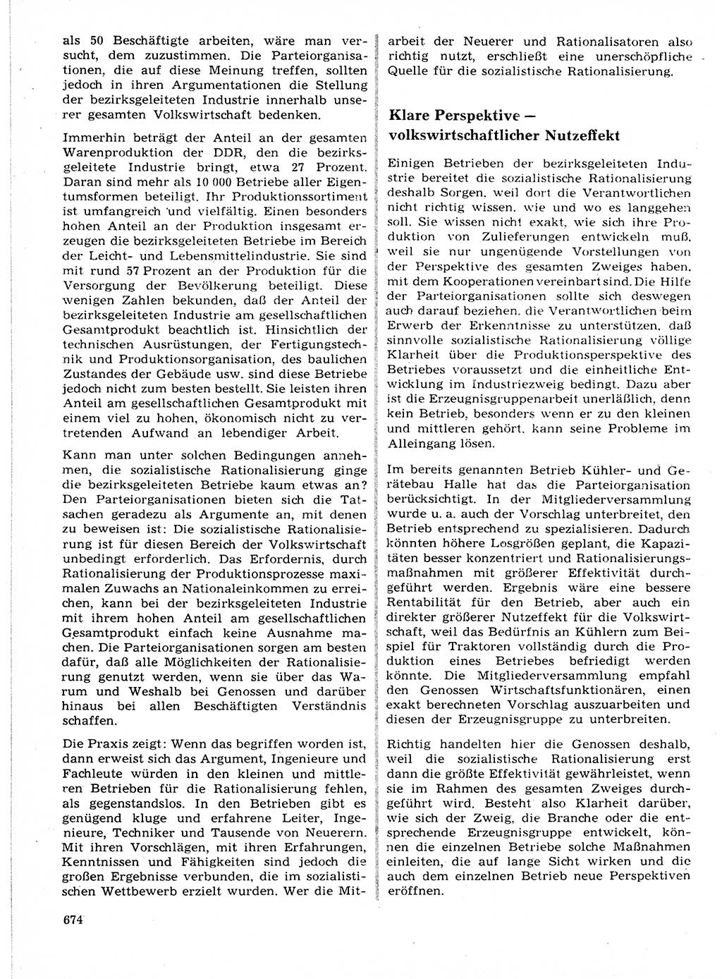 Neuer Weg (NW), Organ des Zentralkomitees (ZK) der SED (Sozialistische Einheitspartei Deutschlands) für Fragen des Parteilebens, 21. Jahrgang [Deutsche Demokratische Republik (DDR)] 1966, Seite 674 (NW ZK SED DDR 1966, S. 674)
