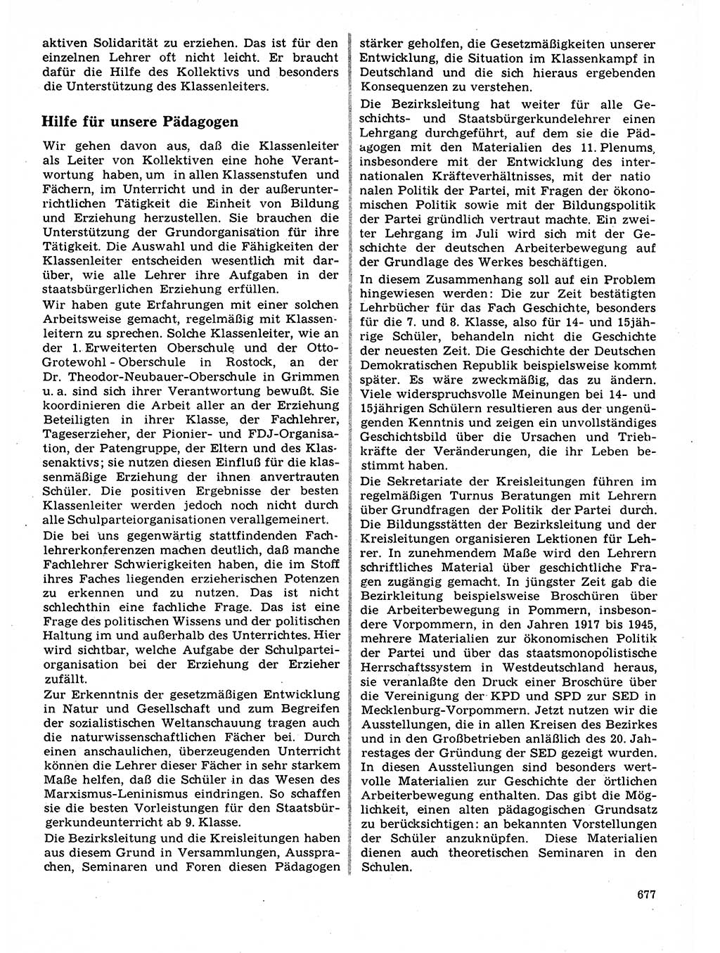 Neuer Weg (NW), Organ des Zentralkomitees (ZK) der SED (Sozialistische Einheitspartei Deutschlands) für Fragen des Parteilebens, 21. Jahrgang [Deutsche Demokratische Republik (DDR)] 1966, Seite 677 (NW ZK SED DDR 1966, S. 677)