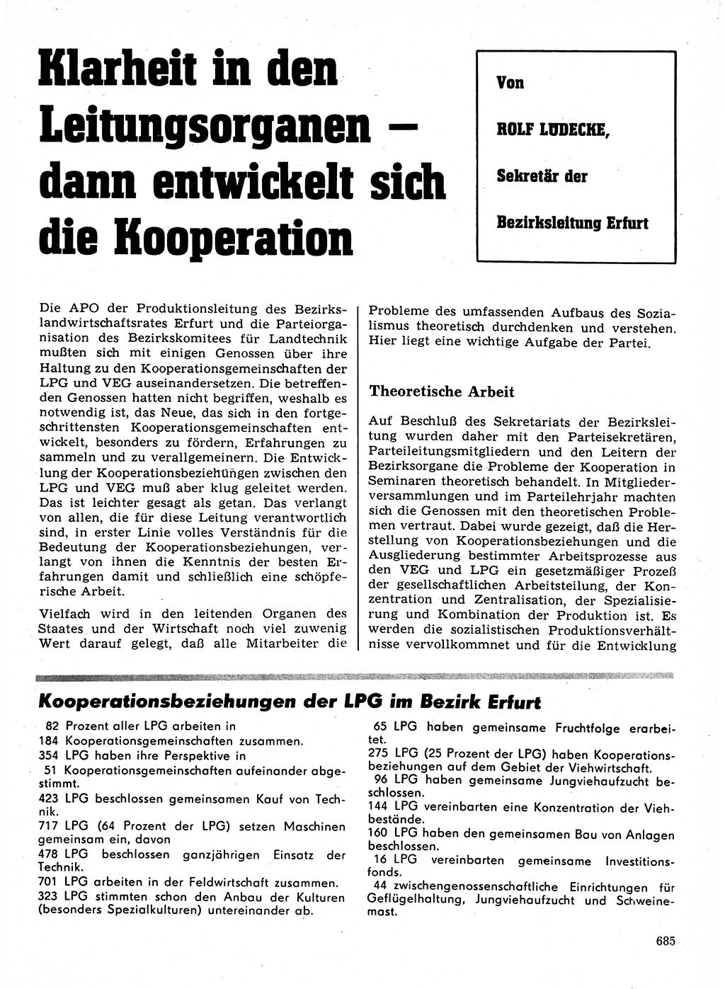 Neuer Weg (NW), Organ des Zentralkomitees (ZK) der SED (Sozialistische Einheitspartei Deutschlands) für Fragen des Parteilebens, 21. Jahrgang [Deutsche Demokratische Republik (DDR)] 1966, Seite 685 (NW ZK SED DDR 1966, S. 685)