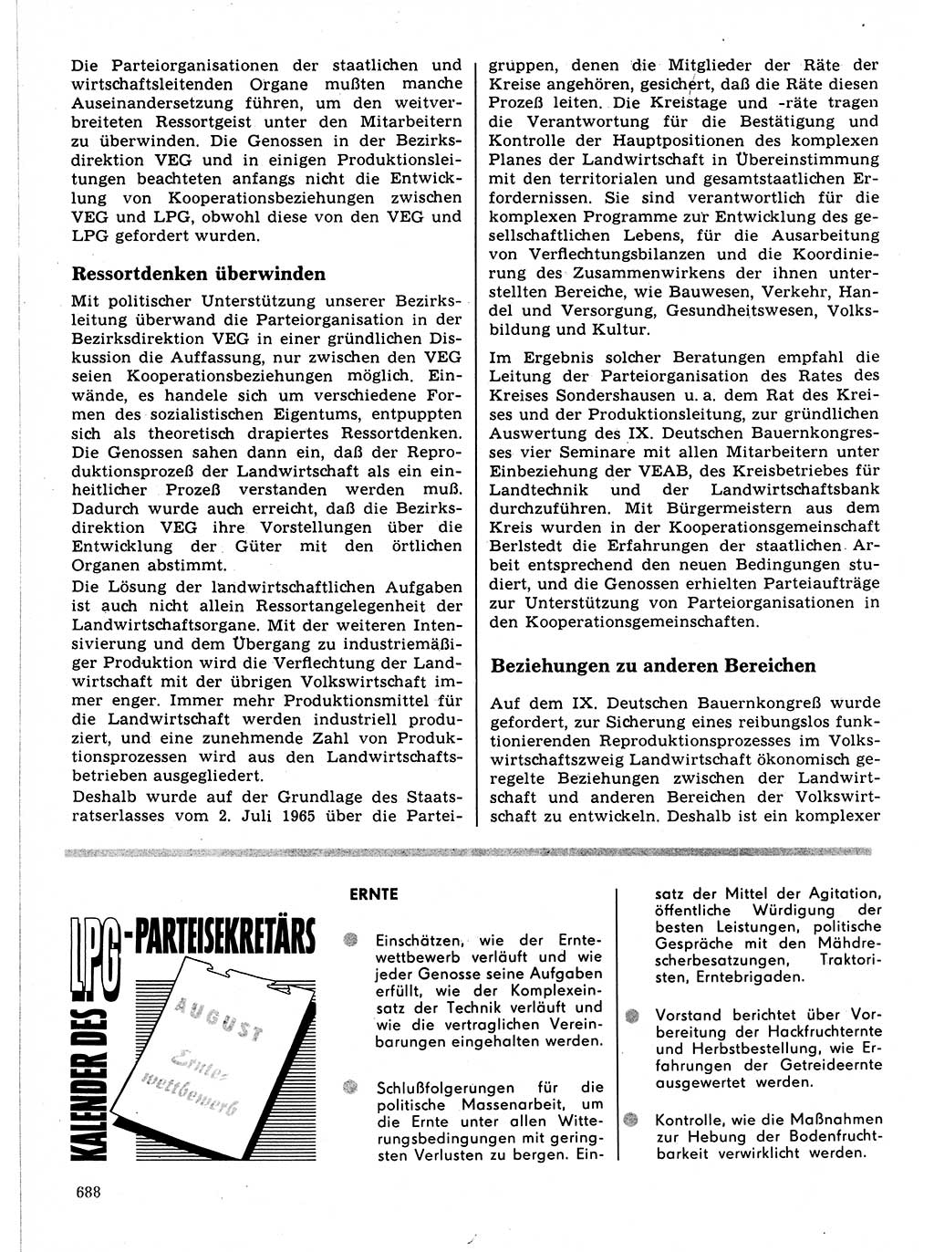 Neuer Weg (NW), Organ des Zentralkomitees (ZK) der SED (Sozialistische Einheitspartei Deutschlands) für Fragen des Parteilebens, 21. Jahrgang [Deutsche Demokratische Republik (DDR)] 1966, Seite 688 (NW ZK SED DDR 1966, S. 688)