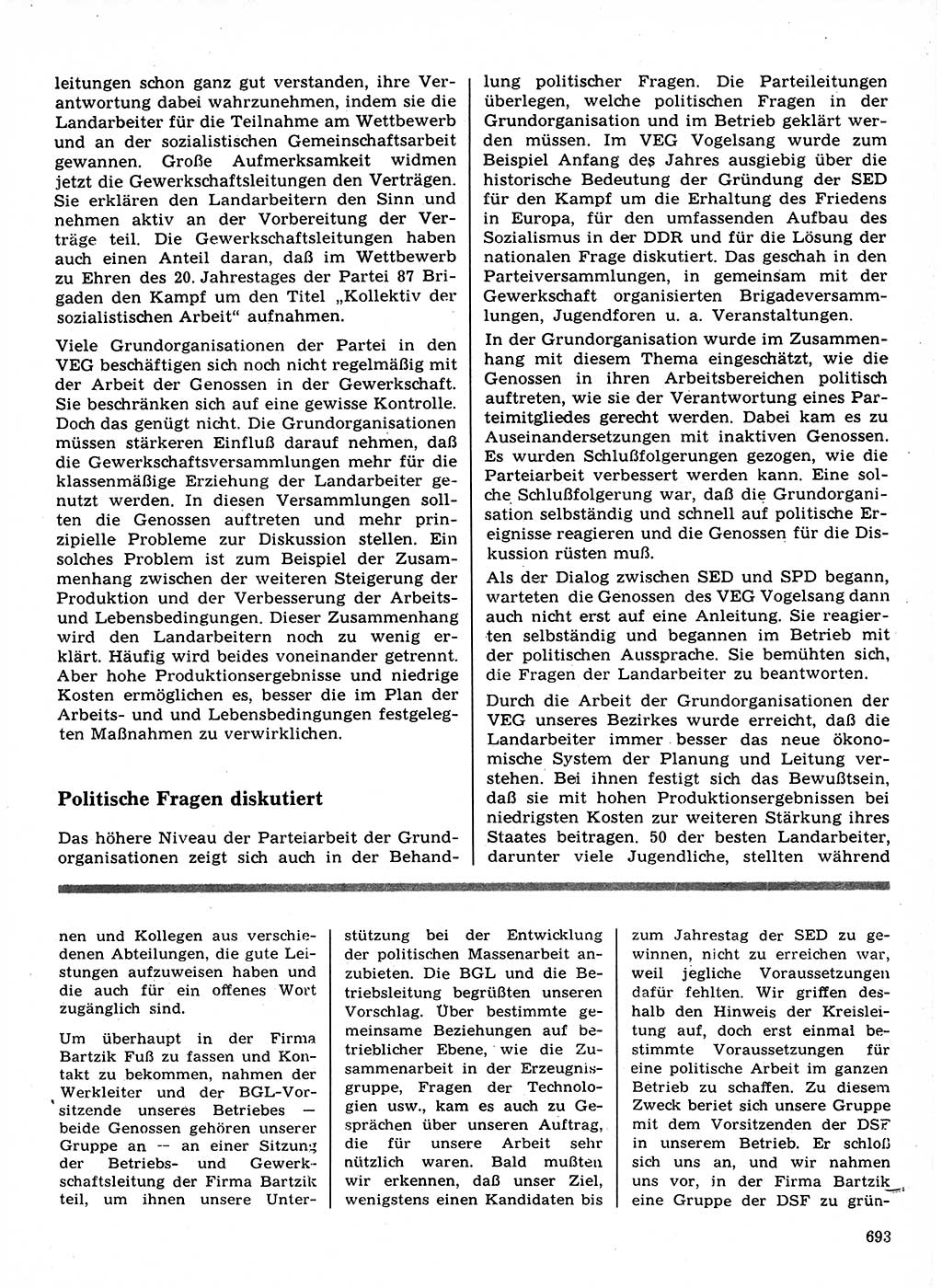 Neuer Weg (NW), Organ des Zentralkomitees (ZK) der SED (Sozialistische Einheitspartei Deutschlands) für Fragen des Parteilebens, 21. Jahrgang [Deutsche Demokratische Republik (DDR)] 1966, Seite 693 (NW ZK SED DDR 1966, S. 693)