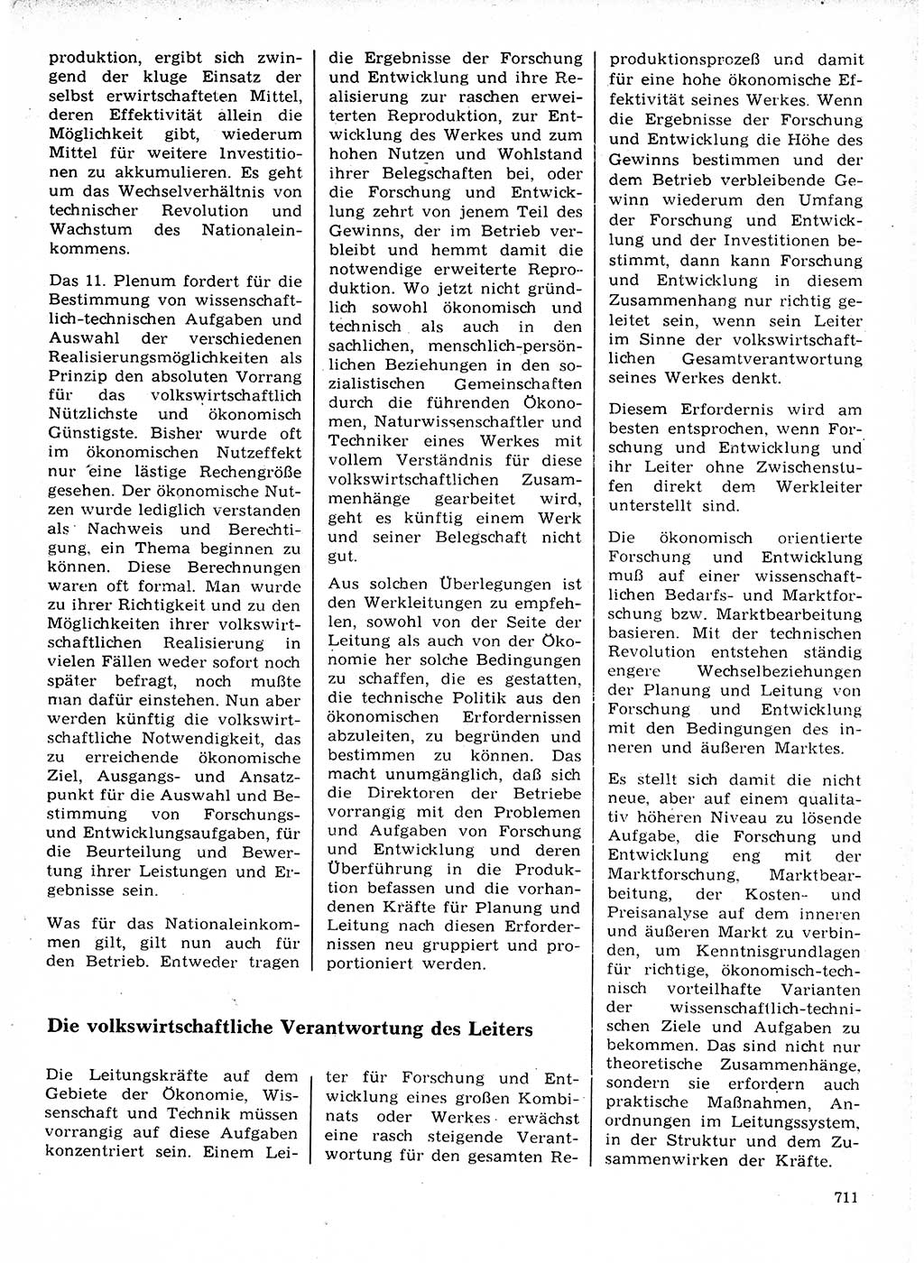Neuer Weg (NW), Organ des Zentralkomitees (ZK) der SED (Sozialistische Einheitspartei Deutschlands) für Fragen des Parteilebens, 21. Jahrgang [Deutsche Demokratische Republik (DDR)] 1966, Seite 711 (NW ZK SED DDR 1966, S. 711)