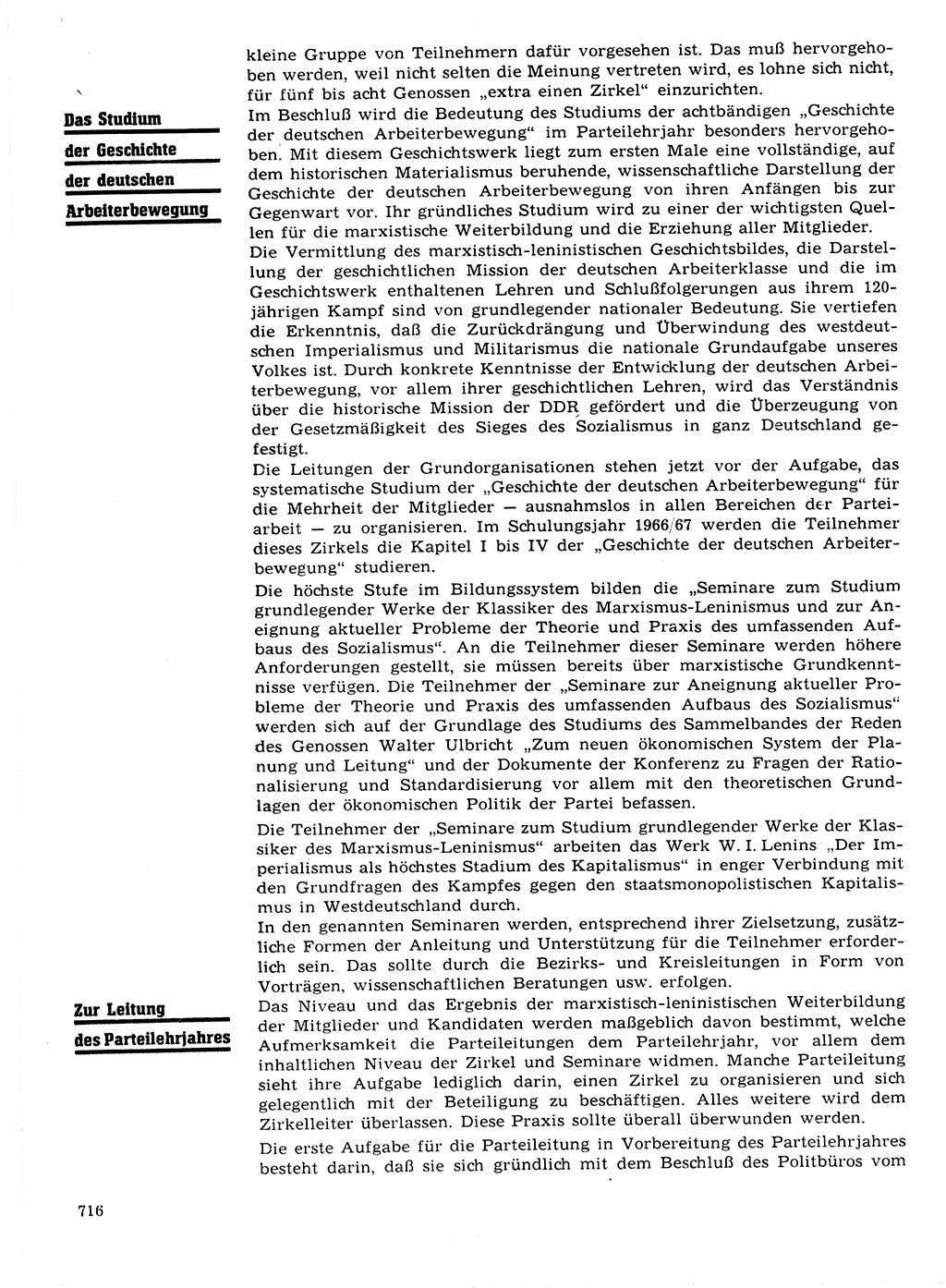 Neuer Weg (NW), Organ des Zentralkomitees (ZK) der SED (Sozialistische Einheitspartei Deutschlands) für Fragen des Parteilebens, 21. Jahrgang [Deutsche Demokratische Republik (DDR)] 1966, Seite 716 (NW ZK SED DDR 1966, S. 716)