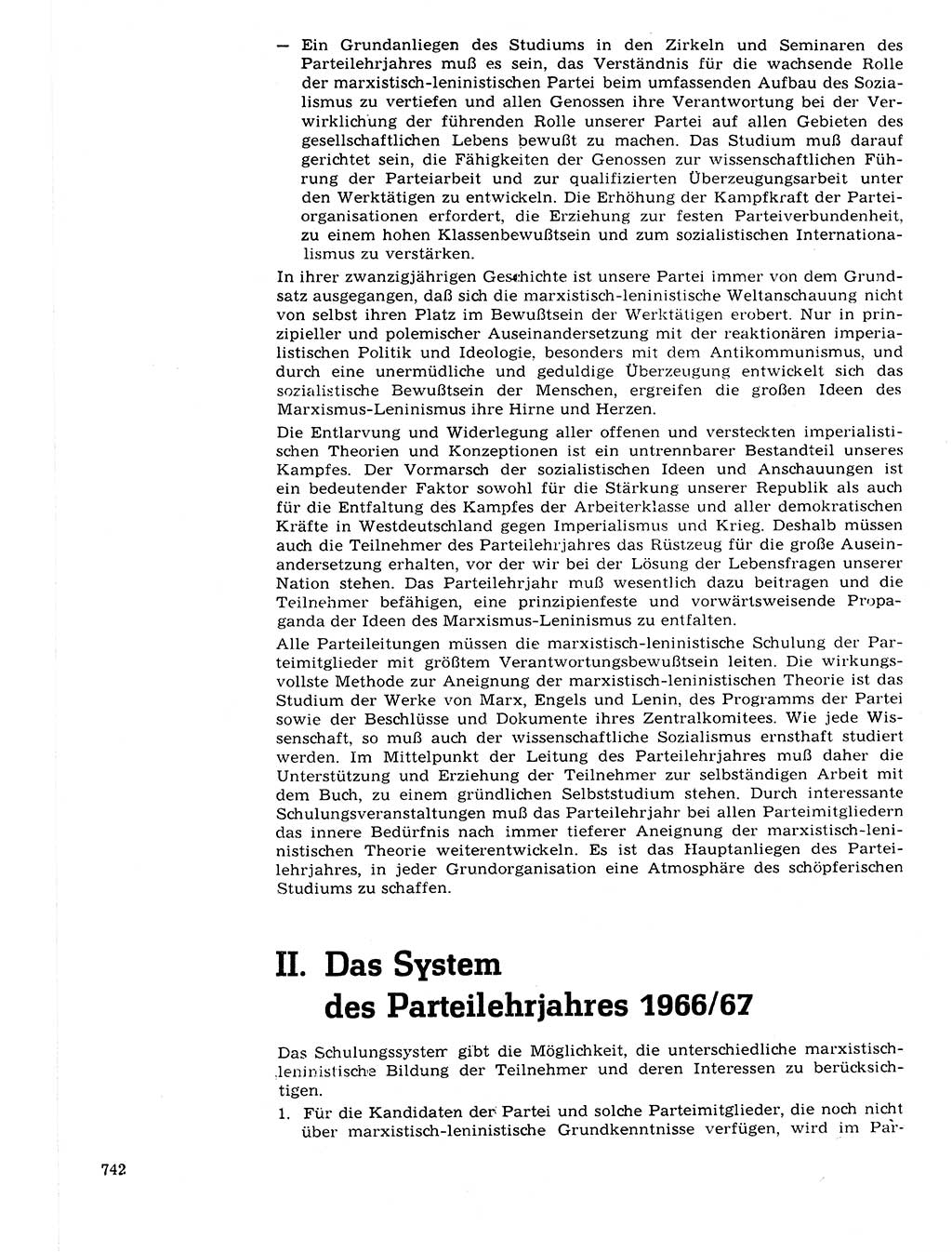 Neuer Weg (NW), Organ des Zentralkomitees (ZK) der SED (Sozialistische Einheitspartei Deutschlands) für Fragen des Parteilebens, 21. Jahrgang [Deutsche Demokratische Republik (DDR)] 1966, Seite 742 (NW ZK SED DDR 1966, S. 742)