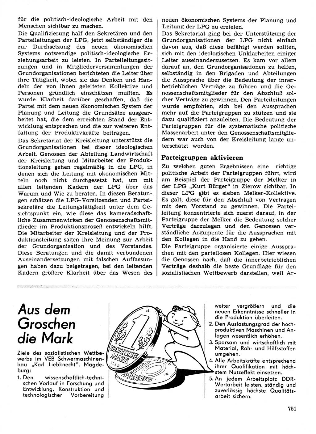 Neuer Weg (NW), Organ des Zentralkomitees (ZK) der SED (Sozialistische Einheitspartei Deutschlands) für Fragen des Parteilebens, 21. Jahrgang [Deutsche Demokratische Republik (DDR)] 1966, Seite 751 (NW ZK SED DDR 1966, S. 751)
