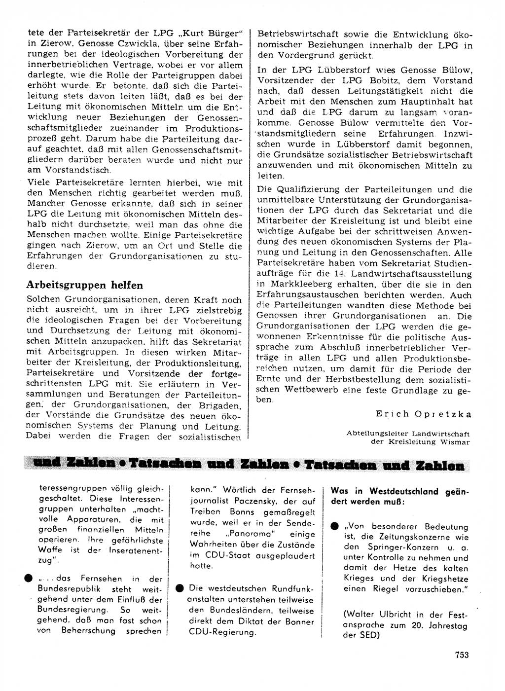 Neuer Weg (NW), Organ des Zentralkomitees (ZK) der SED (Sozialistische Einheitspartei Deutschlands) für Fragen des Parteilebens, 21. Jahrgang [Deutsche Demokratische Republik (DDR)] 1966, Seite 753 (NW ZK SED DDR 1966, S. 753)