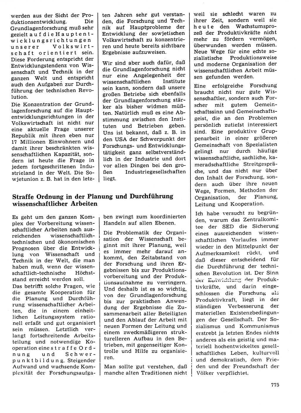 Neuer Weg (NW), Organ des Zentralkomitees (ZK) der SED (Sozialistische Einheitspartei Deutschlands) für Fragen des Parteilebens, 21. Jahrgang [Deutsche Demokratische Republik (DDR)] 1966, Seite 775 (NW ZK SED DDR 1966, S. 775)