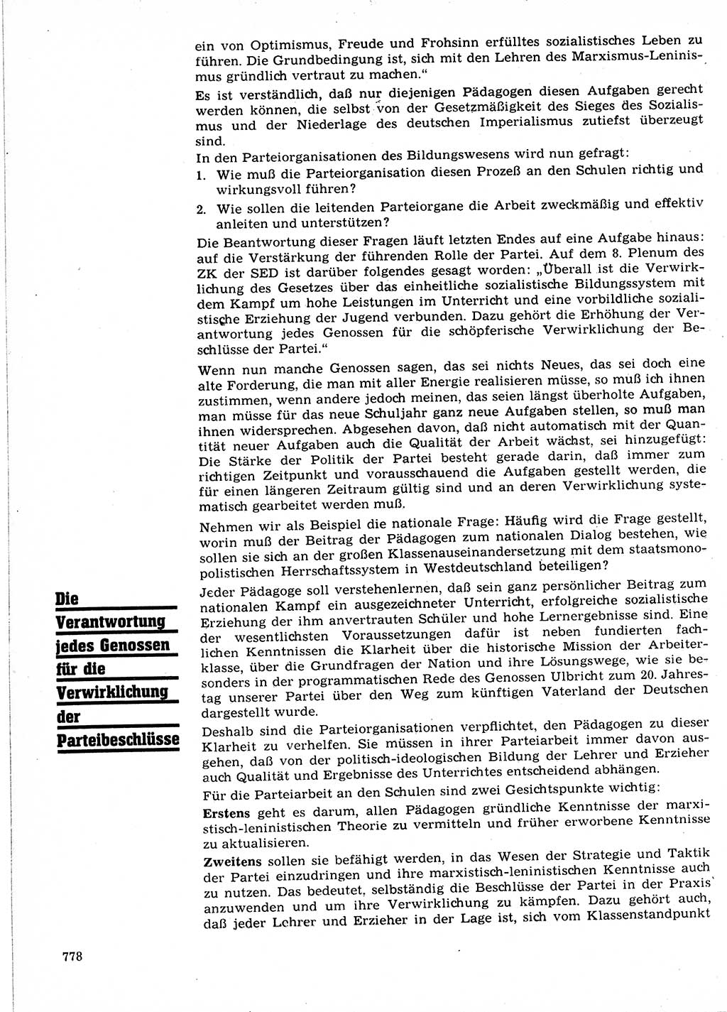 Neuer Weg (NW), Organ des Zentralkomitees (ZK) der SED (Sozialistische Einheitspartei Deutschlands) für Fragen des Parteilebens, 21. Jahrgang [Deutsche Demokratische Republik (DDR)] 1966, Seite 778 (NW ZK SED DDR 1966, S. 778)