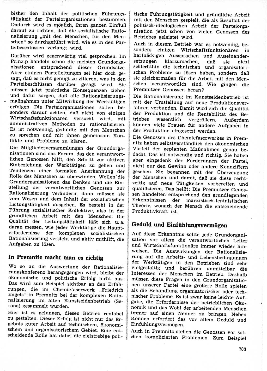 Neuer Weg (NW), Organ des Zentralkomitees (ZK) der SED (Sozialistische Einheitspartei Deutschlands) für Fragen des Parteilebens, 21. Jahrgang [Deutsche Demokratische Republik (DDR)] 1966, Seite 783 (NW ZK SED DDR 1966, S. 783)