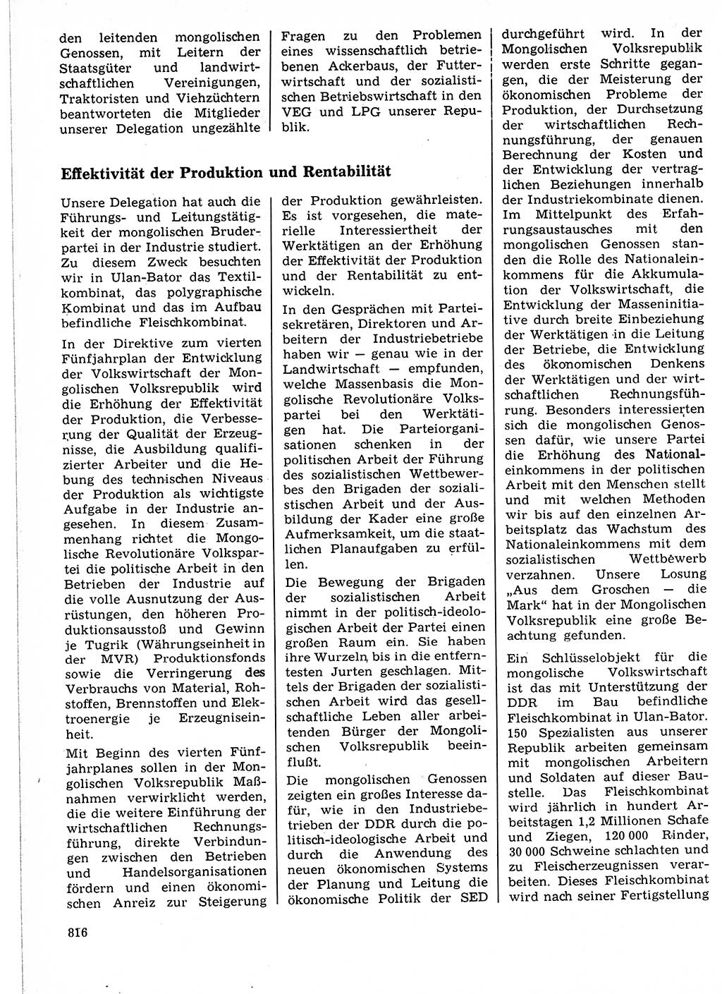 Neuer Weg (NW), Organ des Zentralkomitees (ZK) der SED (Sozialistische Einheitspartei Deutschlands) für Fragen des Parteilebens, 21. Jahrgang [Deutsche Demokratische Republik (DDR)] 1966, Seite 816 (NW ZK SED DDR 1966, S. 816)