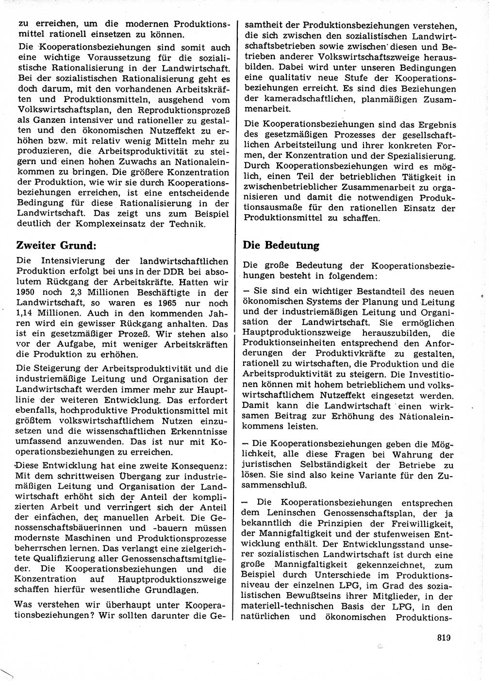 Neuer Weg (NW), Organ des Zentralkomitees (ZK) der SED (Sozialistische Einheitspartei Deutschlands) fÃ¼r Fragen des Parteilebens, 21. Jahrgang [Deutsche Demokratische Republik (DDR)] 1966, Seite 819 (NW ZK SED DDR 1966, S. 819)