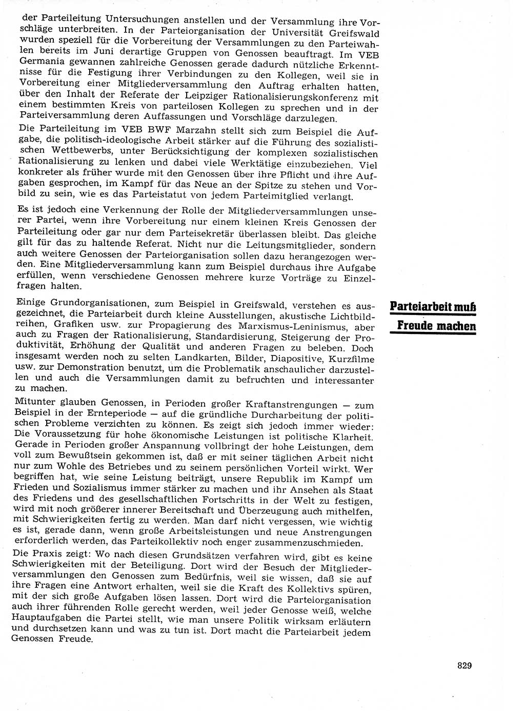Neuer Weg (NW), Organ des Zentralkomitees (ZK) der SED (Sozialistische Einheitspartei Deutschlands) für Fragen des Parteilebens, 21. Jahrgang [Deutsche Demokratische Republik (DDR)] 1966, Seite 829 (NW ZK SED DDR 1966, S. 829)