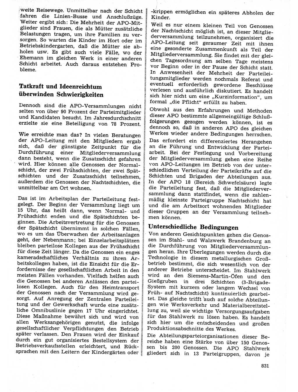 Neuer Weg (NW), Organ des Zentralkomitees (ZK) der SED (Sozialistische Einheitspartei Deutschlands) für Fragen des Parteilebens, 21. Jahrgang [Deutsche Demokratische Republik (DDR)] 1966, Seite 831 (NW ZK SED DDR 1966, S. 831)