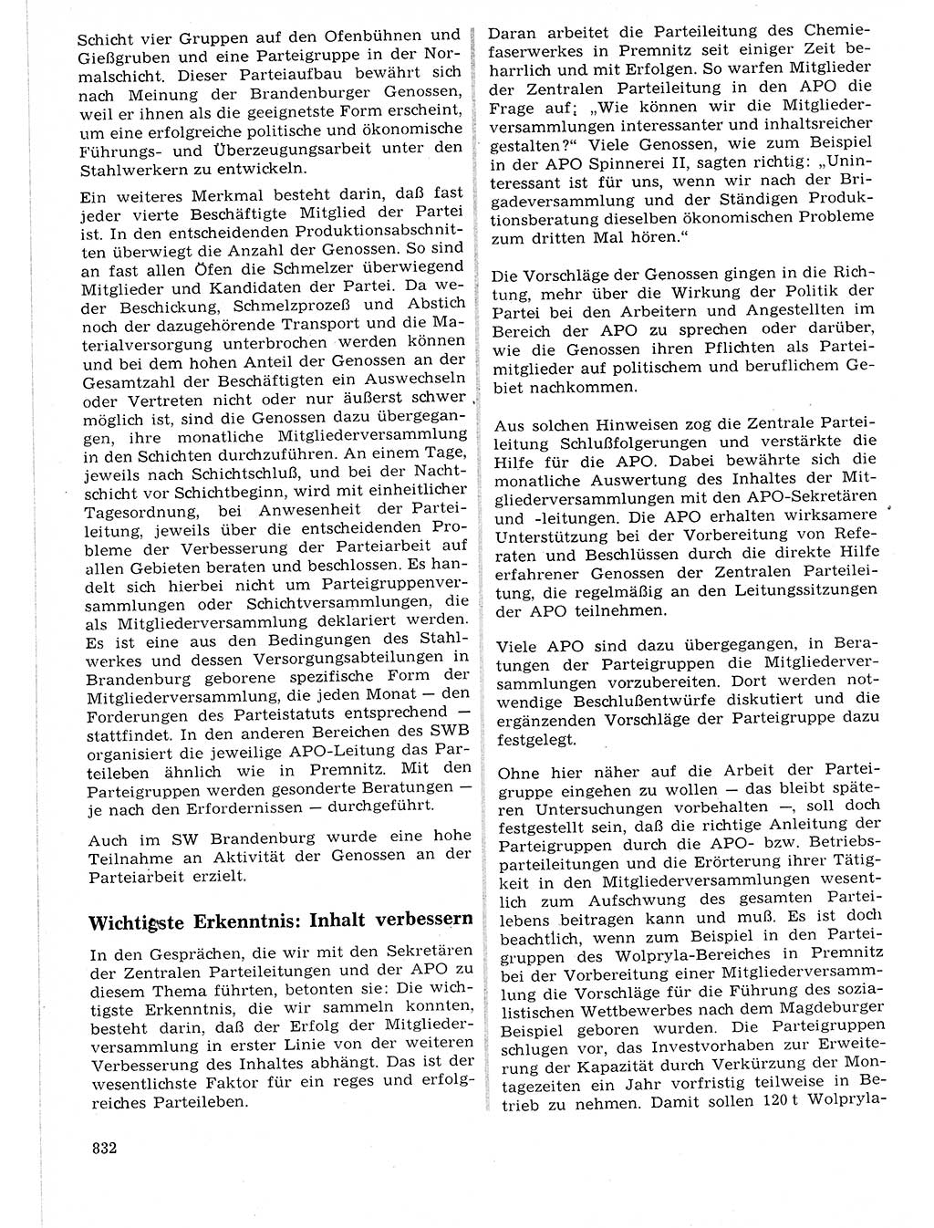 Neuer Weg (NW), Organ des Zentralkomitees (ZK) der SED (Sozialistische Einheitspartei Deutschlands) für Fragen des Parteilebens, 21. Jahrgang [Deutsche Demokratische Republik (DDR)] 1966, Seite 832 (NW ZK SED DDR 1966, S. 832)