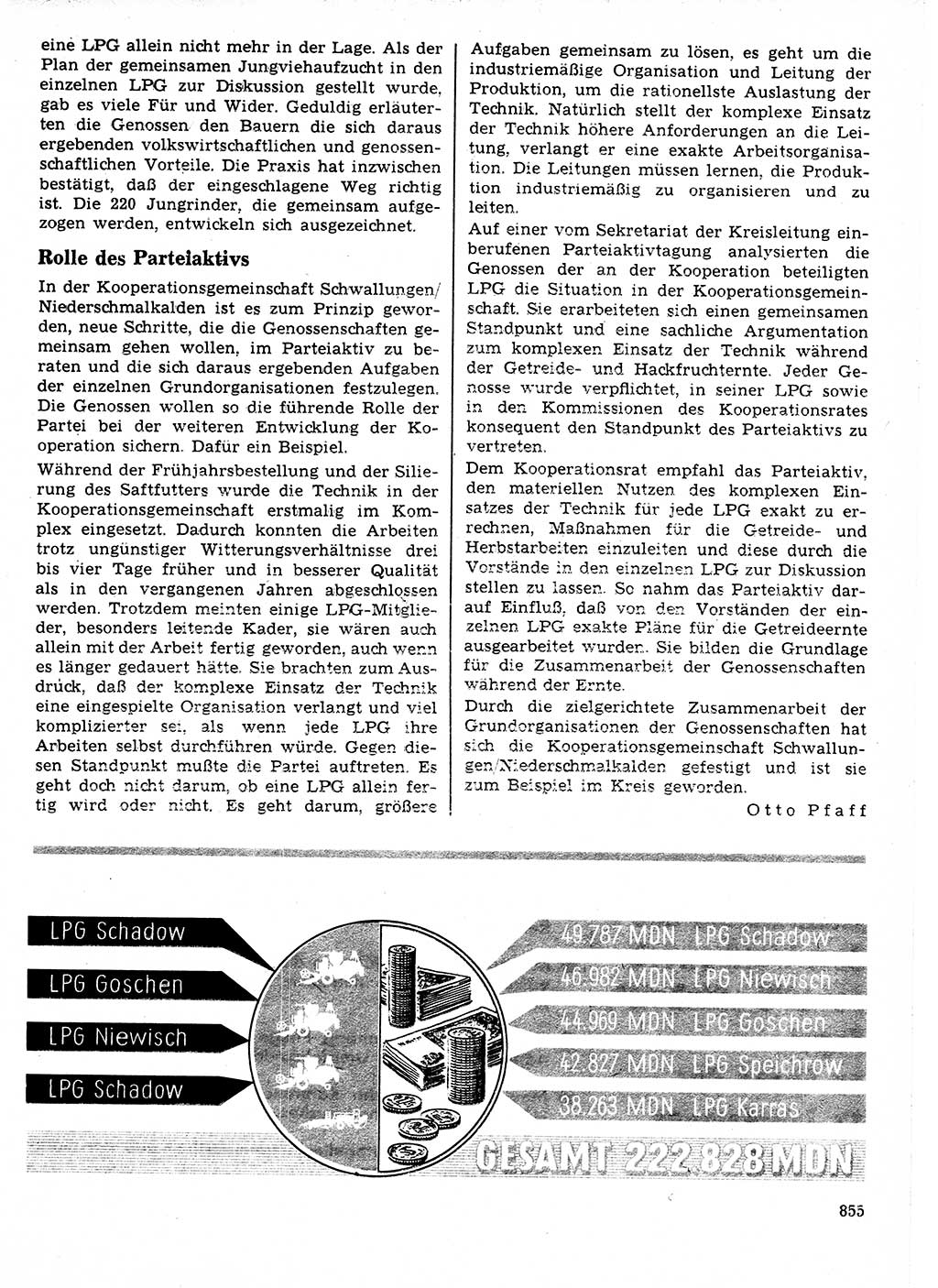 Neuer Weg (NW), Organ des Zentralkomitees (ZK) der SED (Sozialistische Einheitspartei Deutschlands) für Fragen des Parteilebens, 21. Jahrgang [Deutsche Demokratische Republik (DDR)] 1966, Seite 855 (NW ZK SED DDR 1966, S. 855)