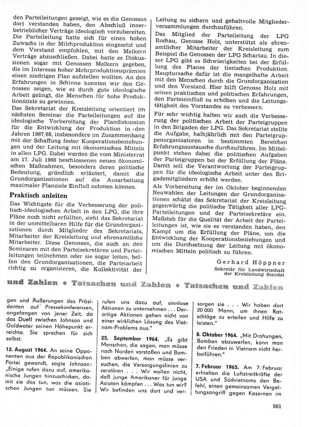 Neuer Weg (NW), Organ des Zentralkomitees (ZK) der SED (Sozialistische Einheitspartei Deutschlands) für Fragen des Parteilebens, 21. Jahrgang [Deutsche Demokratische Republik (DDR)] 1966, Seite 861 (NW ZK SED DDR 1966, S. 861)
