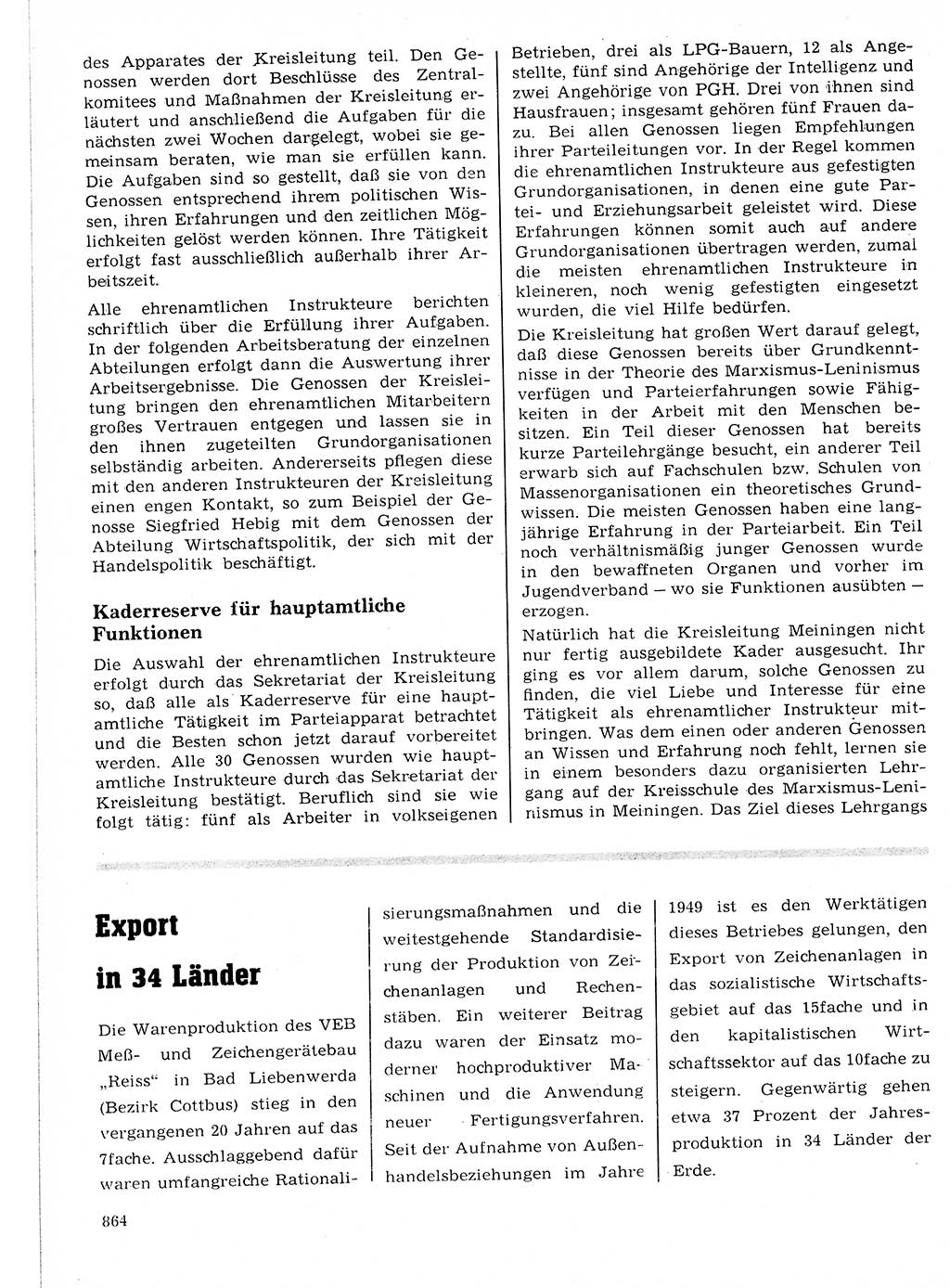 Neuer Weg (NW), Organ des Zentralkomitees (ZK) der SED (Sozialistische Einheitspartei Deutschlands) fÃ¼r Fragen des Parteilebens, 21. Jahrgang [Deutsche Demokratische Republik (DDR)] 1966, Seite 864 (NW ZK SED DDR 1966, S. 864)