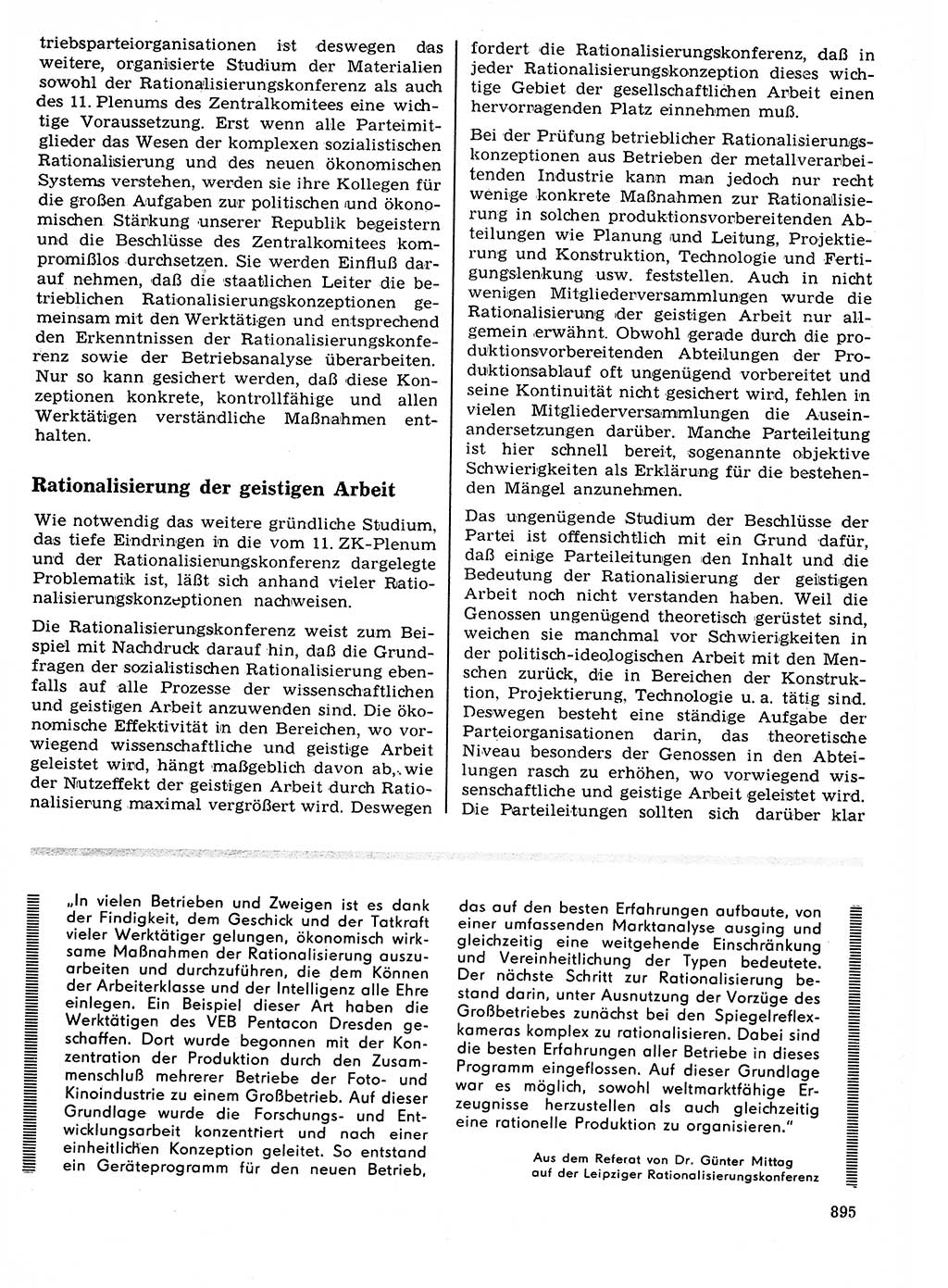 Neuer Weg (NW), Organ des Zentralkomitees (ZK) der SED (Sozialistische Einheitspartei Deutschlands) für Fragen des Parteilebens, 21. Jahrgang [Deutsche Demokratische Republik (DDR)] 1966, Seite 895 (NW ZK SED DDR 1966, S. 895)