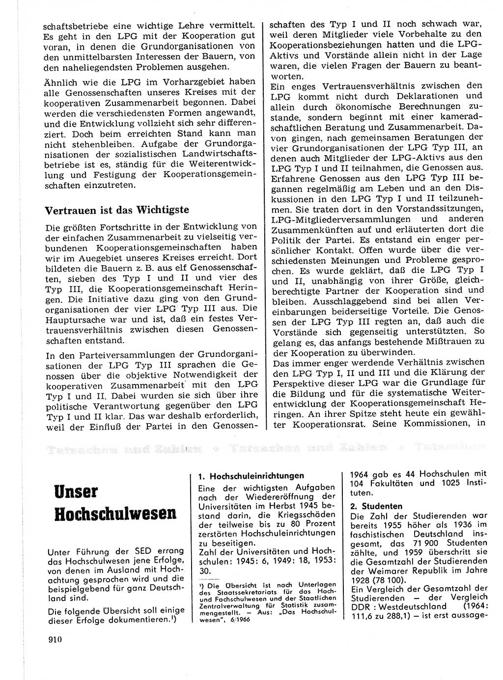 Neuer Weg (NW), Organ des Zentralkomitees (ZK) der SED (Sozialistische Einheitspartei Deutschlands) für Fragen des Parteilebens, 21. Jahrgang [Deutsche Demokratische Republik (DDR)] 1966, Seite 910 (NW ZK SED DDR 1966, S. 910)