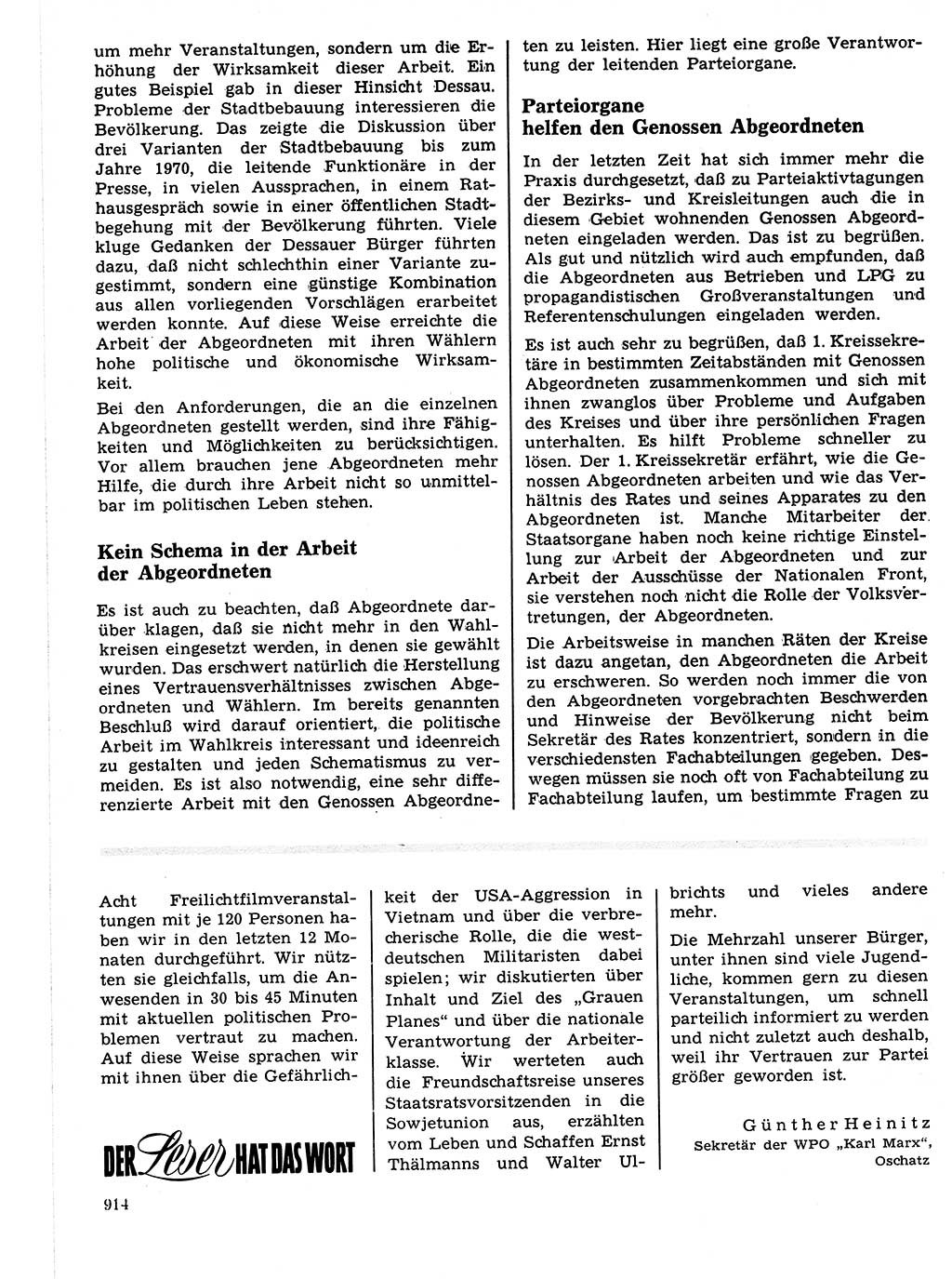 Neuer Weg (NW), Organ des Zentralkomitees (ZK) der SED (Sozialistische Einheitspartei Deutschlands) für Fragen des Parteilebens, 21. Jahrgang [Deutsche Demokratische Republik (DDR)] 1966, Seite 914 (NW ZK SED DDR 1966, S. 914)