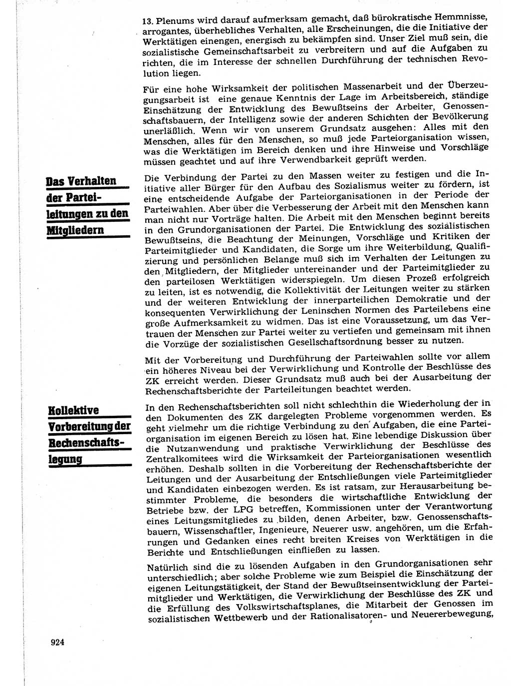 Neuer Weg (NW), Organ des Zentralkomitees (ZK) der SED (Sozialistische Einheitspartei Deutschlands) für Fragen des Parteilebens, 21. Jahrgang [Deutsche Demokratische Republik (DDR)] 1966, Seite 924 (NW ZK SED DDR 1966, S. 924)