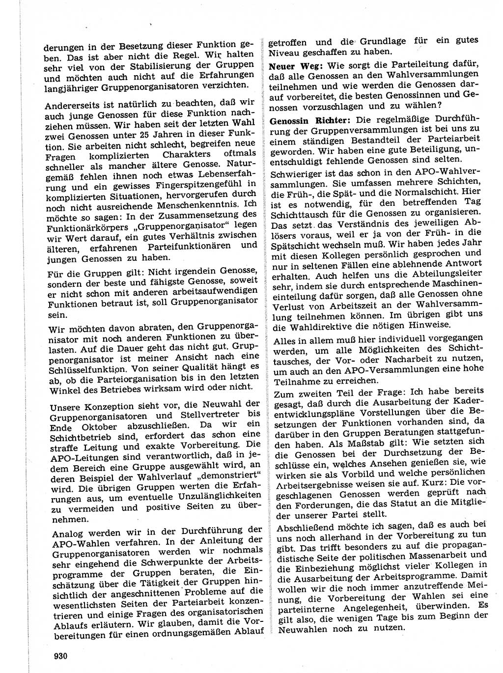 Neuer Weg (NW), Organ des Zentralkomitees (ZK) der SED (Sozialistische Einheitspartei Deutschlands) für Fragen des Parteilebens, 21. Jahrgang [Deutsche Demokratische Republik (DDR)] 1966, Seite 930 (NW ZK SED DDR 1966, S. 930)