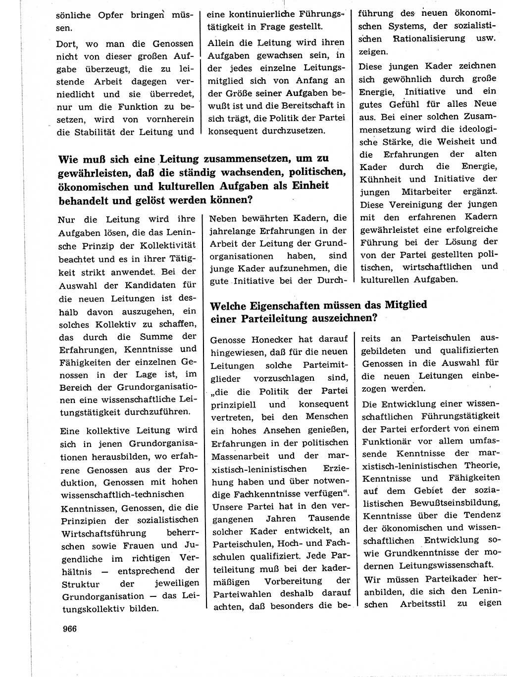 Neuer Weg (NW), Organ des Zentralkomitees (ZK) der SED (Sozialistische Einheitspartei Deutschlands) für Fragen des Parteilebens, 21. Jahrgang [Deutsche Demokratische Republik (DDR)] 1966, Seite 966 (NW ZK SED DDR 1966, S. 966)