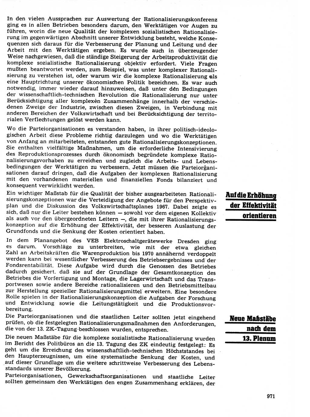 Neuer Weg (NW), Organ des Zentralkomitees (ZK) der SED (Sozialistische Einheitspartei Deutschlands) für Fragen des Parteilebens, 21. Jahrgang [Deutsche Demokratische Republik (DDR)] 1966, Seite 971 (NW ZK SED DDR 1966, S. 971)