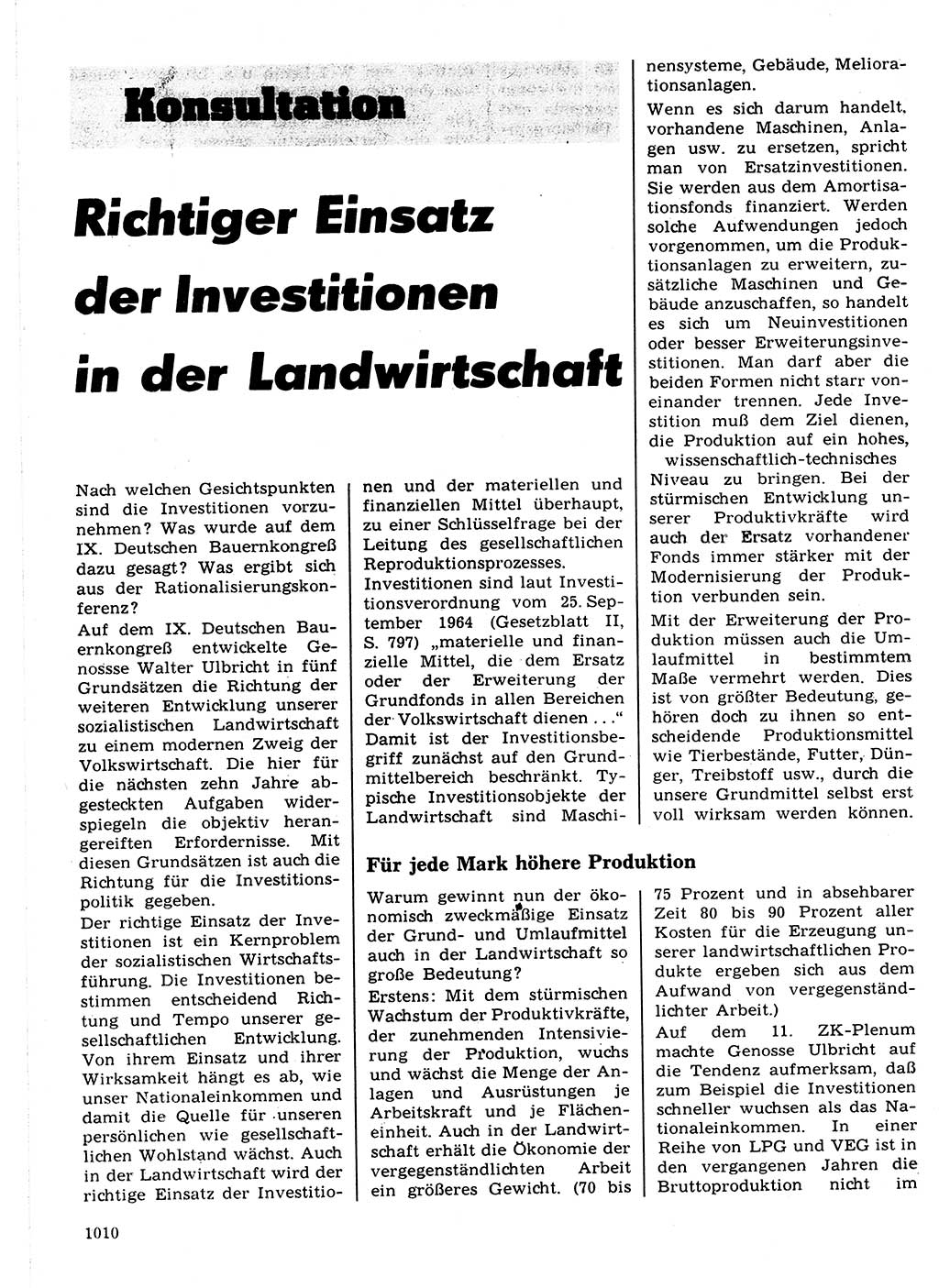 Neuer Weg (NW), Organ des Zentralkomitees (ZK) der SED (Sozialistische Einheitspartei Deutschlands) für Fragen des Parteilebens, 21. Jahrgang [Deutsche Demokratische Republik (DDR)] 1966, Seite 1010 (NW ZK SED DDR 1966, S. 1010)