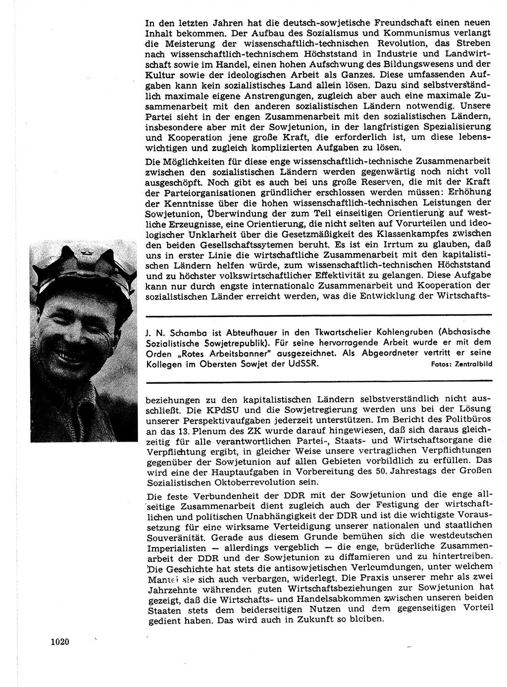 Neuer Weg (NW), Organ des Zentralkomitees (ZK) der SED (Sozialistische Einheitspartei Deutschlands) für Fragen des Parteilebens, 21. Jahrgang [Deutsche Demokratische Republik (DDR)] 1966, Seite 1020 (NW ZK SED DDR 1966, S. 1020)