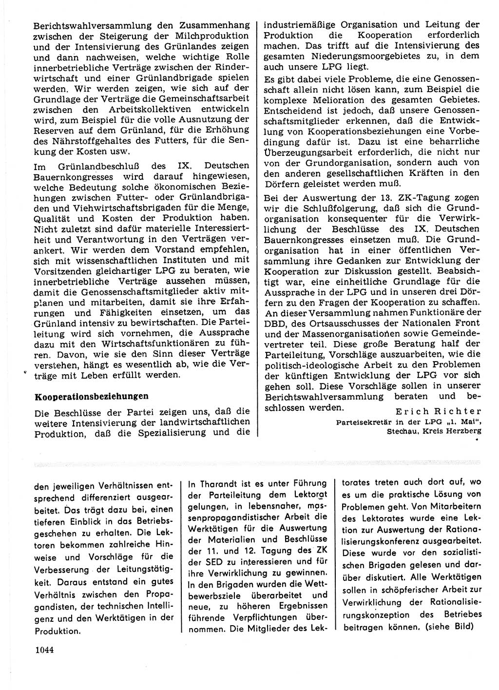 Neuer Weg (NW), Organ des Zentralkomitees (ZK) der SED (Sozialistische Einheitspartei Deutschlands) für Fragen des Parteilebens, 21. Jahrgang [Deutsche Demokratische Republik (DDR)] 1966, Seite 1044 (NW ZK SED DDR 1966, S. 1044)