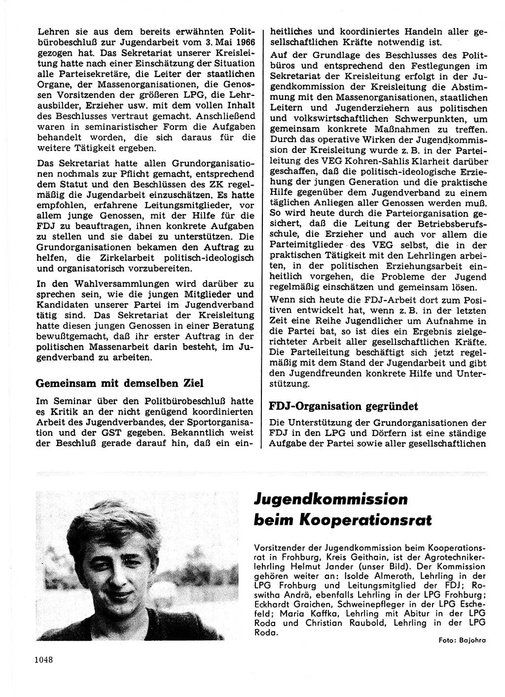 Neuer Weg (NW), Organ des Zentralkomitees (ZK) der SED (Sozialistische Einheitspartei Deutschlands) für Fragen des Parteilebens, 21. Jahrgang [Deutsche Demokratische Republik (DDR)] 1966, Seite 1048 (NW ZK SED DDR 1966, S. 1048)