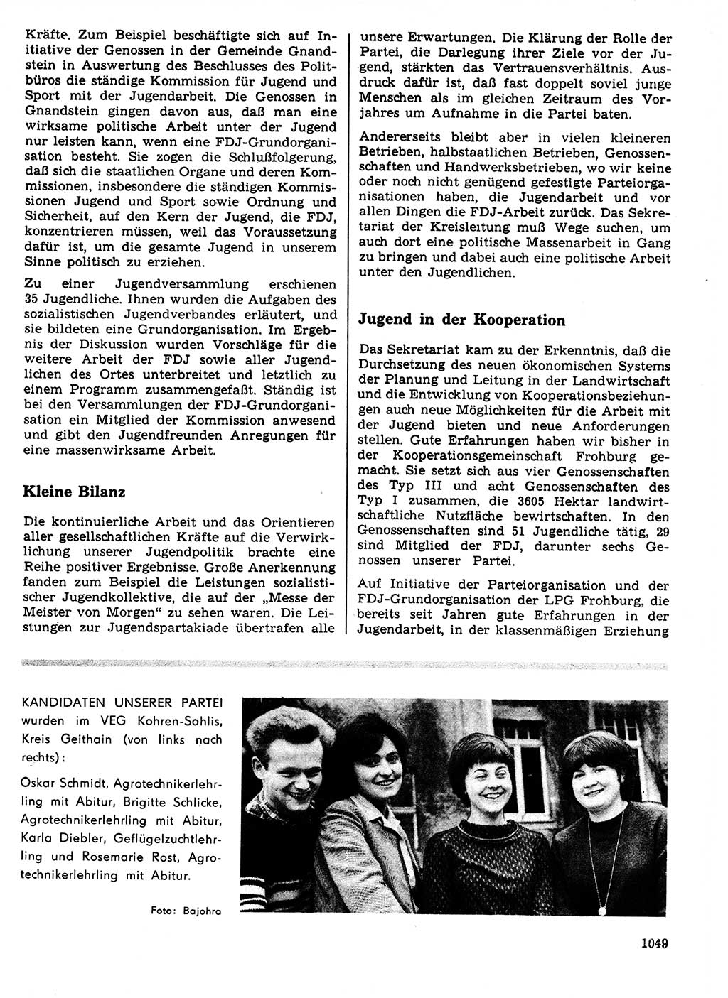 Neuer Weg (NW), Organ des Zentralkomitees (ZK) der SED (Sozialistische Einheitspartei Deutschlands) für Fragen des Parteilebens, 21. Jahrgang [Deutsche Demokratische Republik (DDR)] 1966, Seite 1049 (NW ZK SED DDR 1966, S. 1049)