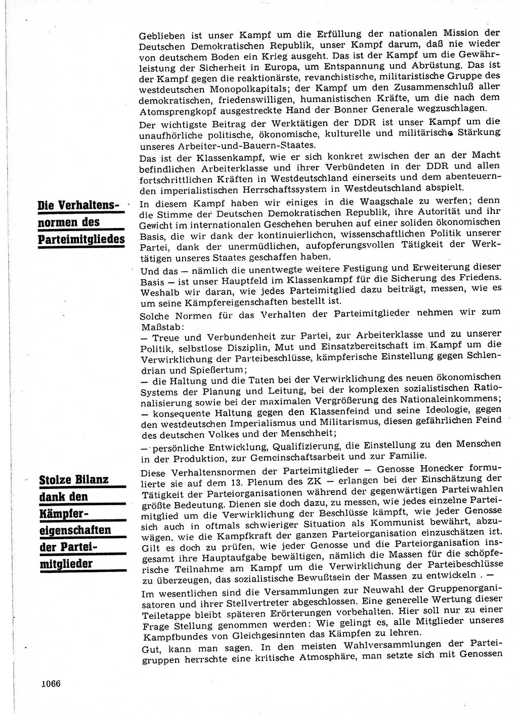 Neuer Weg (NW), Organ des Zentralkomitees (ZK) der SED (Sozialistische Einheitspartei Deutschlands) für Fragen des Parteilebens, 21. Jahrgang [Deutsche Demokratische Republik (DDR)] 1966, Seite 1066 (NW ZK SED DDR 1966, S. 1066)