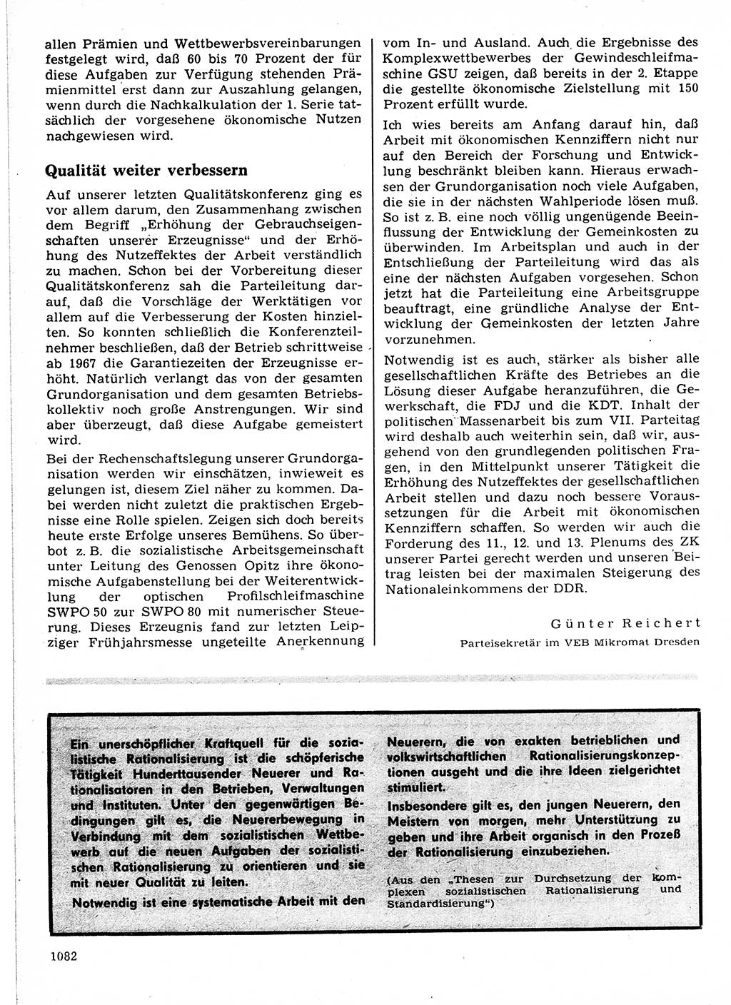 Neuer Weg (NW), Organ des Zentralkomitees (ZK) der SED (Sozialistische Einheitspartei Deutschlands) für Fragen des Parteilebens, 21. Jahrgang [Deutsche Demokratische Republik (DDR)] 1966, Seite 1082 (NW ZK SED DDR 1966, S. 1082)
