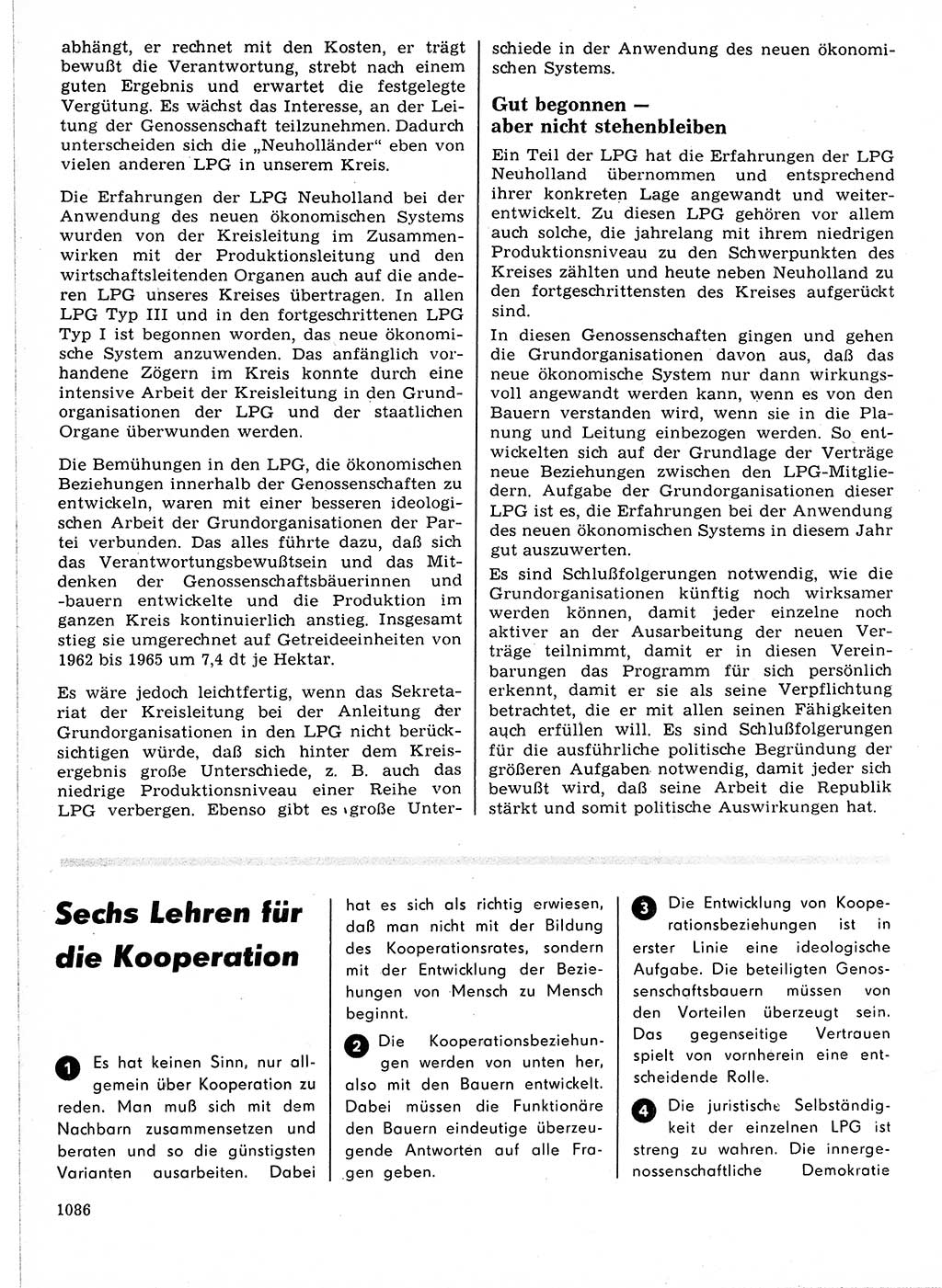 Neuer Weg (NW), Organ des Zentralkomitees (ZK) der SED (Sozialistische Einheitspartei Deutschlands) für Fragen des Parteilebens, 21. Jahrgang [Deutsche Demokratische Republik (DDR)] 1966, Seite 1086 (NW ZK SED DDR 1966, S. 1086)