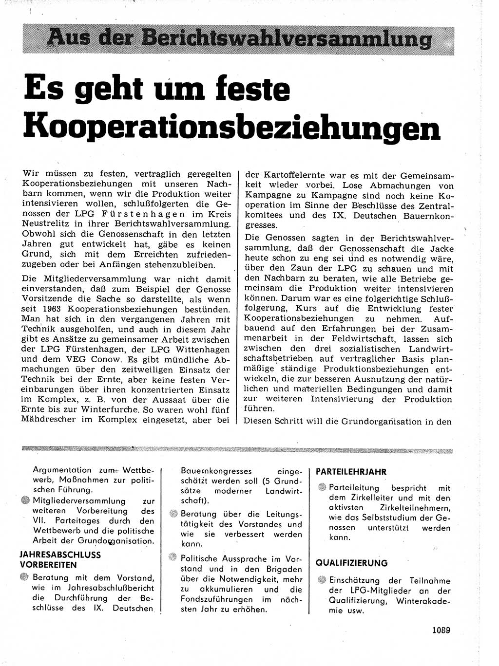 Neuer Weg (NW), Organ des Zentralkomitees (ZK) der SED (Sozialistische Einheitspartei Deutschlands) für Fragen des Parteilebens, 21. Jahrgang [Deutsche Demokratische Republik (DDR)] 1966, Seite 1089 (NW ZK SED DDR 1966, S. 1089)