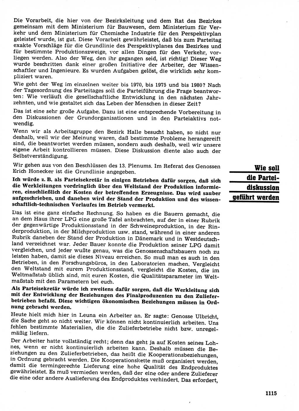 Neuer Weg (NW), Organ des Zentralkomitees (ZK) der SED (Sozialistische Einheitspartei Deutschlands) für Fragen des Parteilebens, 21. Jahrgang [Deutsche Demokratische Republik (DDR)] 1966, Seite 1115 (NW ZK SED DDR 1966, S. 1115)