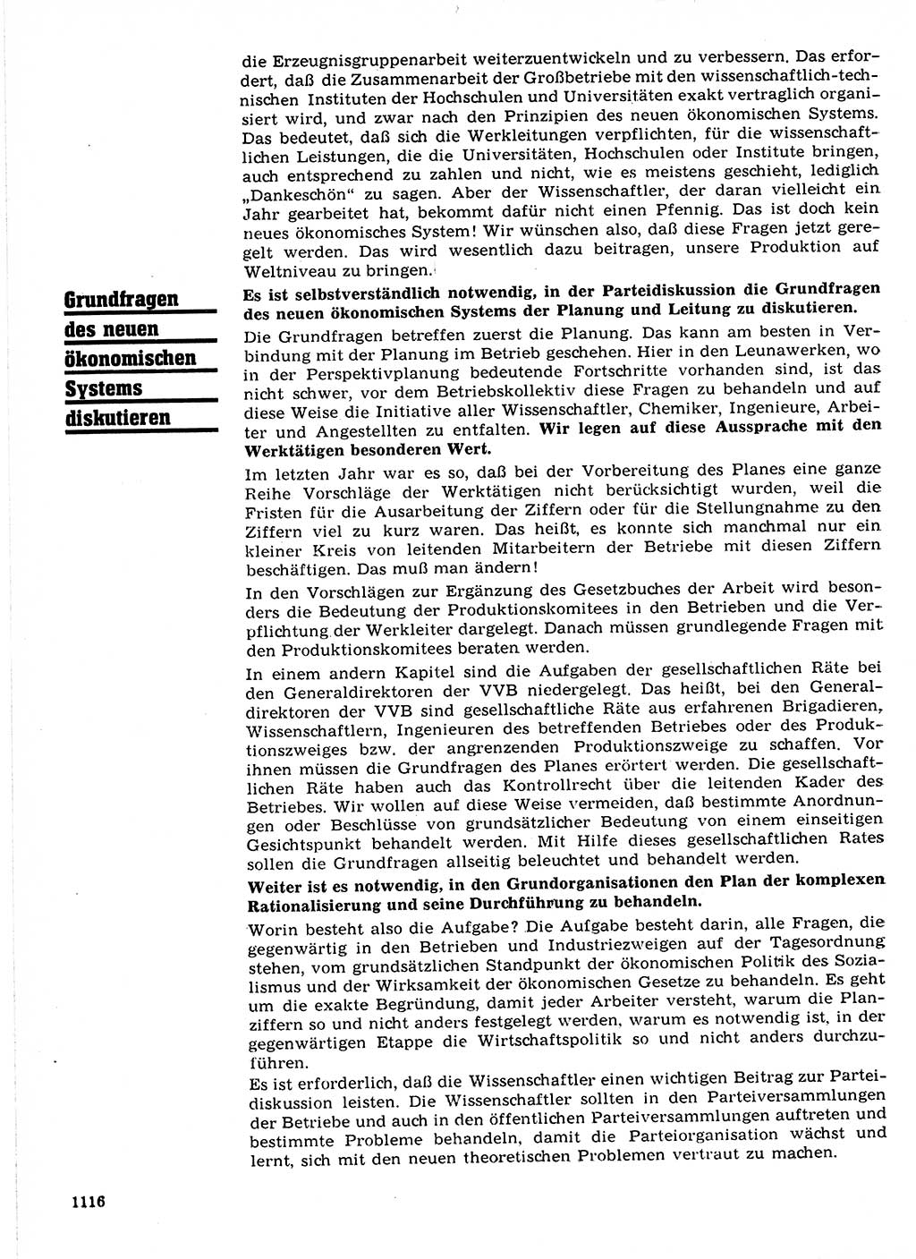 Neuer Weg (NW), Organ des Zentralkomitees (ZK) der SED (Sozialistische Einheitspartei Deutschlands) für Fragen des Parteilebens, 21. Jahrgang [Deutsche Demokratische Republik (DDR)] 1966, Seite 1116 (NW ZK SED DDR 1966, S. 1116)