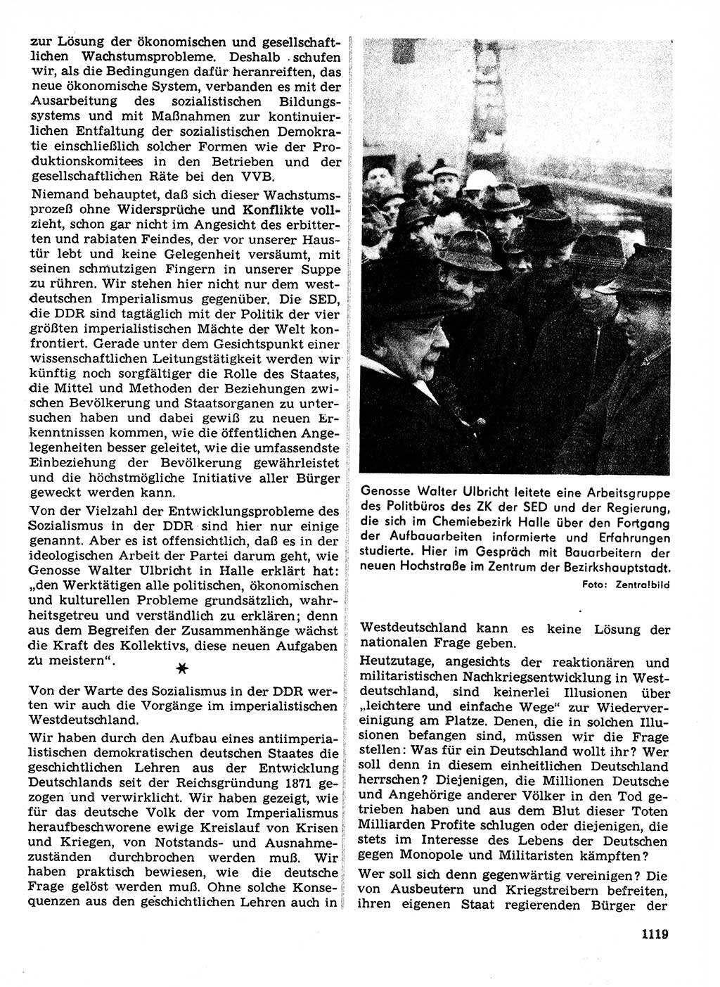 Neuer Weg (NW), Organ des Zentralkomitees (ZK) der SED (Sozialistische Einheitspartei Deutschlands) für Fragen des Parteilebens, 21. Jahrgang [Deutsche Demokratische Republik (DDR)] 1966, Seite 1119 (NW ZK SED DDR 1966, S. 1119)