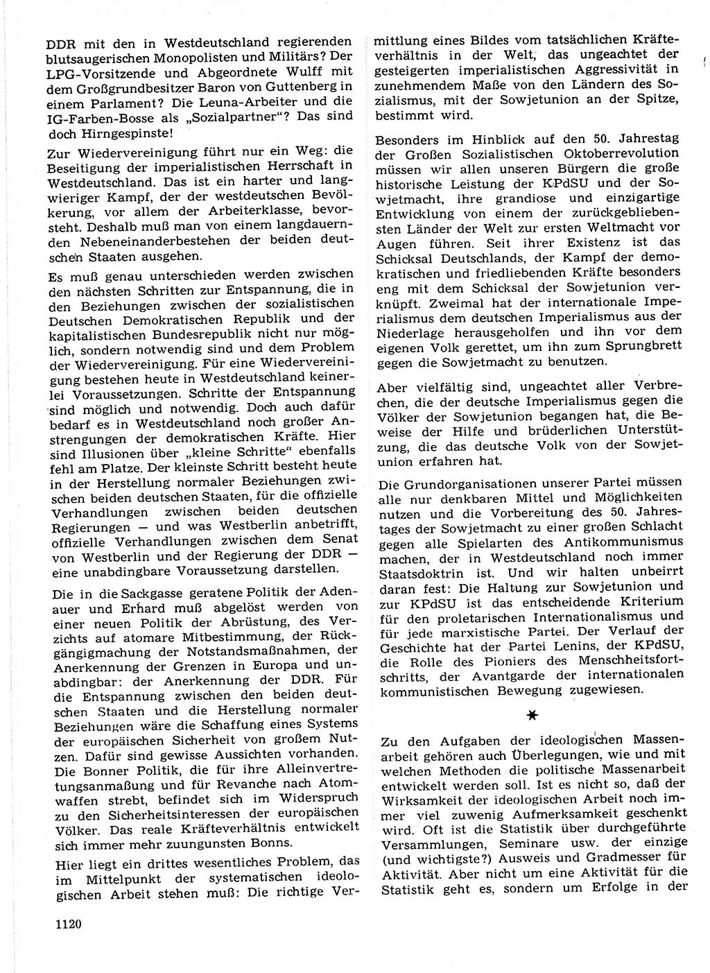 Neuer Weg (NW), Organ des Zentralkomitees (ZK) der SED (Sozialistische Einheitspartei Deutschlands) für Fragen des Parteilebens, 21. Jahrgang [Deutsche Demokratische Republik (DDR)] 1966, Seite 1120 (NW ZK SED DDR 1966, S. 1120)