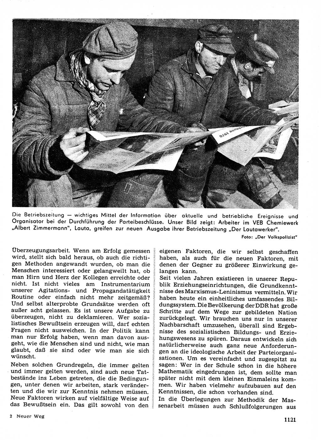 Neuer Weg (NW), Organ des Zentralkomitees (ZK) der SED (Sozialistische Einheitspartei Deutschlands) für Fragen des Parteilebens, 21. Jahrgang [Deutsche Demokratische Republik (DDR)] 1966, Seite 1121 (NW ZK SED DDR 1966, S. 1121)