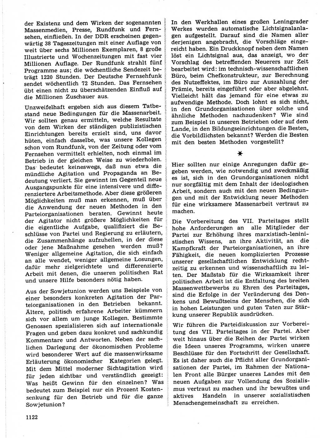 Neuer Weg (NW), Organ des Zentralkomitees (ZK) der SED (Sozialistische Einheitspartei Deutschlands) für Fragen des Parteilebens, 21. Jahrgang [Deutsche Demokratische Republik (DDR)] 1966, Seite 1122 (NW ZK SED DDR 1966, S. 1122)