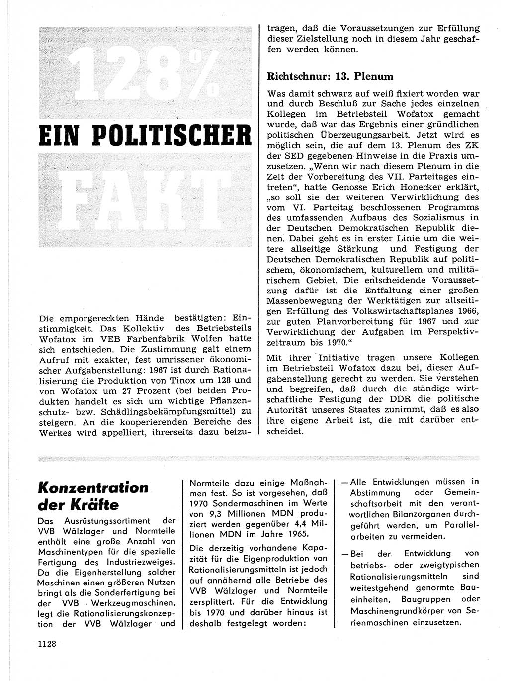 Neuer Weg (NW), Organ des Zentralkomitees (ZK) der SED (Sozialistische Einheitspartei Deutschlands) für Fragen des Parteilebens, 21. Jahrgang [Deutsche Demokratische Republik (DDR)] 1966, Seite 1128 (NW ZK SED DDR 1966, S. 1128)