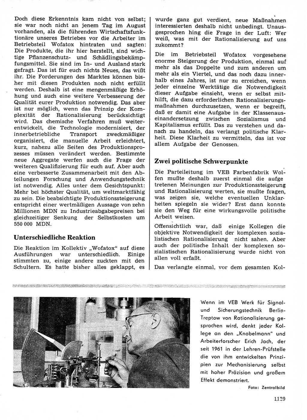 Neuer Weg (NW), Organ des Zentralkomitees (ZK) der SED (Sozialistische Einheitspartei Deutschlands) für Fragen des Parteilebens, 21. Jahrgang [Deutsche Demokratische Republik (DDR)] 1966, Seite 1129 (NW ZK SED DDR 1966, S. 1129)