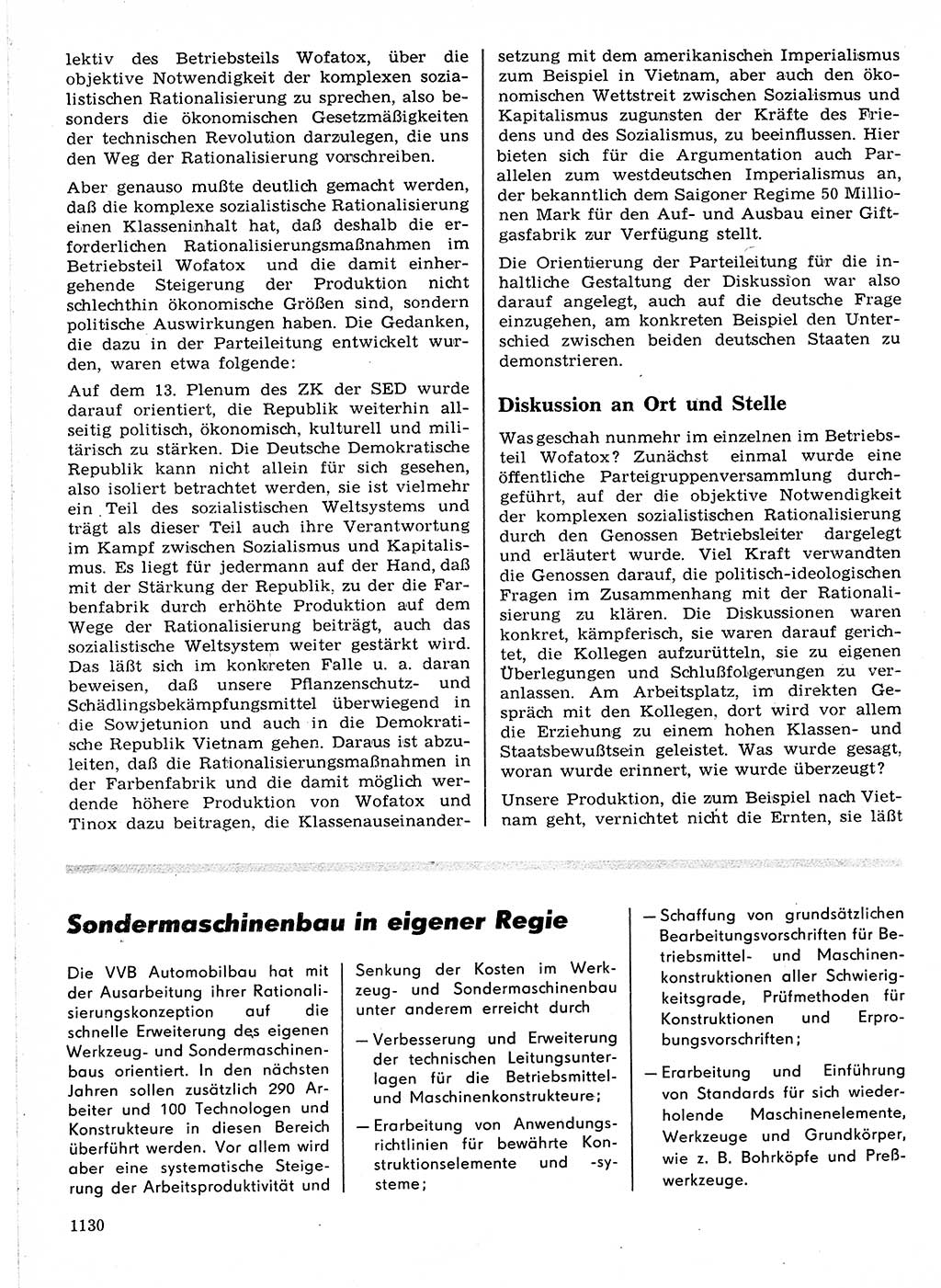 Neuer Weg (NW), Organ des Zentralkomitees (ZK) der SED (Sozialistische Einheitspartei Deutschlands) für Fragen des Parteilebens, 21. Jahrgang [Deutsche Demokratische Republik (DDR)] 1966, Seite 1130 (NW ZK SED DDR 1966, S. 1130)