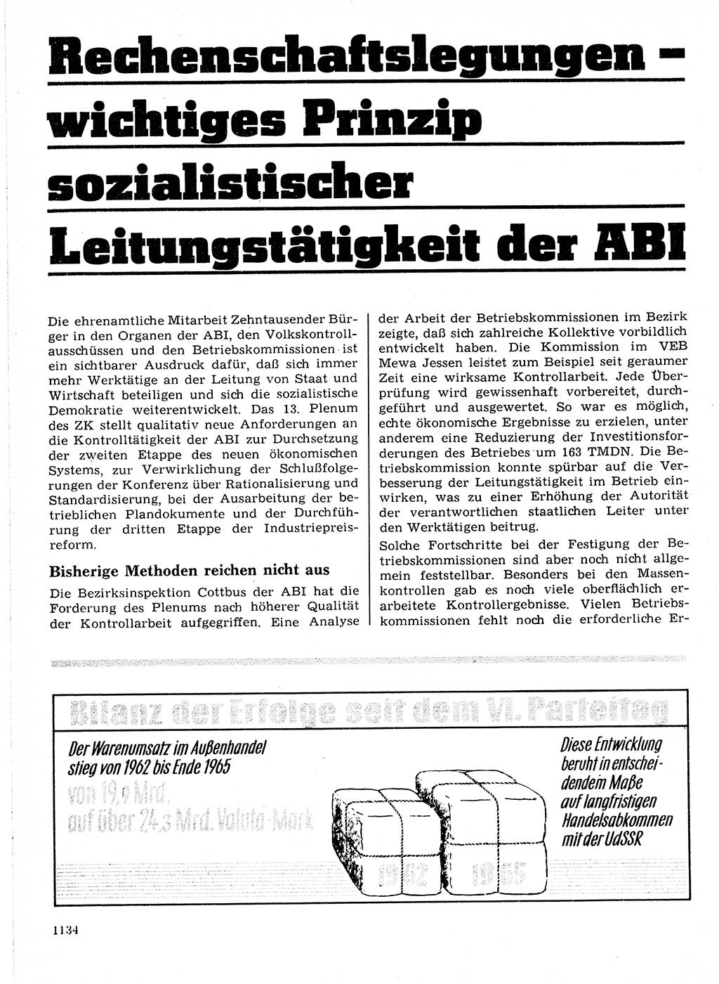 Neuer Weg (NW), Organ des Zentralkomitees (ZK) der SED (Sozialistische Einheitspartei Deutschlands) für Fragen des Parteilebens, 21. Jahrgang [Deutsche Demokratische Republik (DDR)] 1966, Seite 1134 (NW ZK SED DDR 1966, S. 1134)