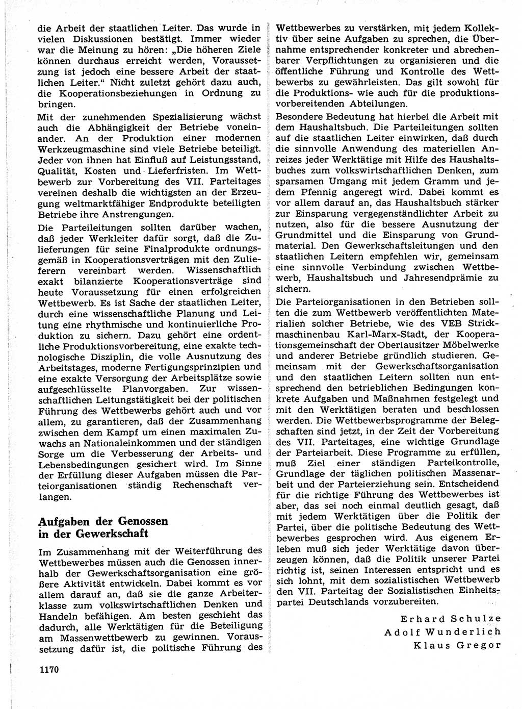Neuer Weg (NW), Organ des Zentralkomitees (ZK) der SED (Sozialistische Einheitspartei Deutschlands) für Fragen des Parteilebens, 21. Jahrgang [Deutsche Demokratische Republik (DDR)] 1966, Seite 1170 (NW ZK SED DDR 1966, S. 1170)