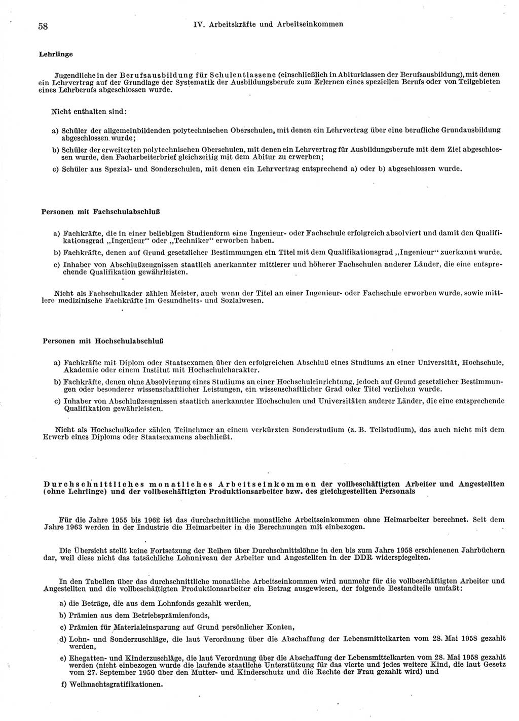Statistisches Jahrbuch der Deutschen Demokratischen Republik (DDR) 1966, Seite 58 (Stat. Jb. DDR 1966, S. 58)